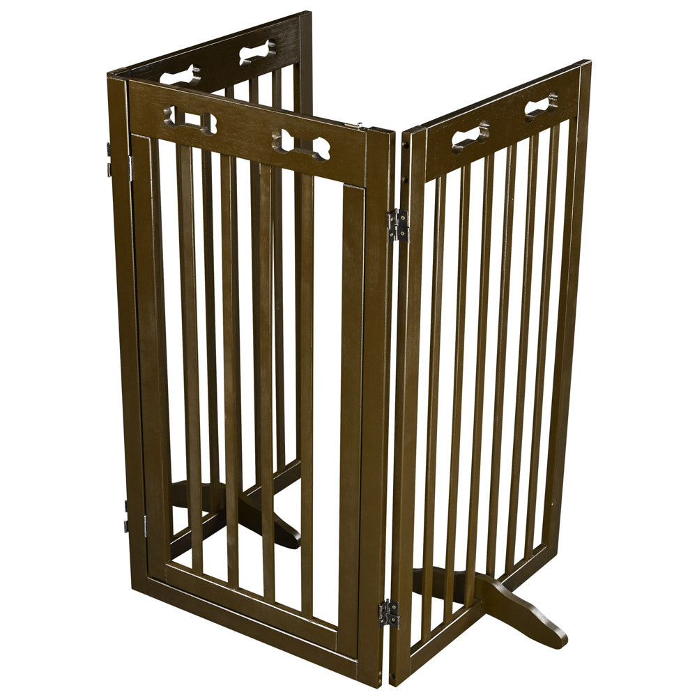 TheLAShop 3-Panel 60x36 Inch Foldable Dog Gate - Convertible Pet Barrier for Doorways, Stairs & Hallways - Durable Crate Alternative for Puppies & Small Dogs