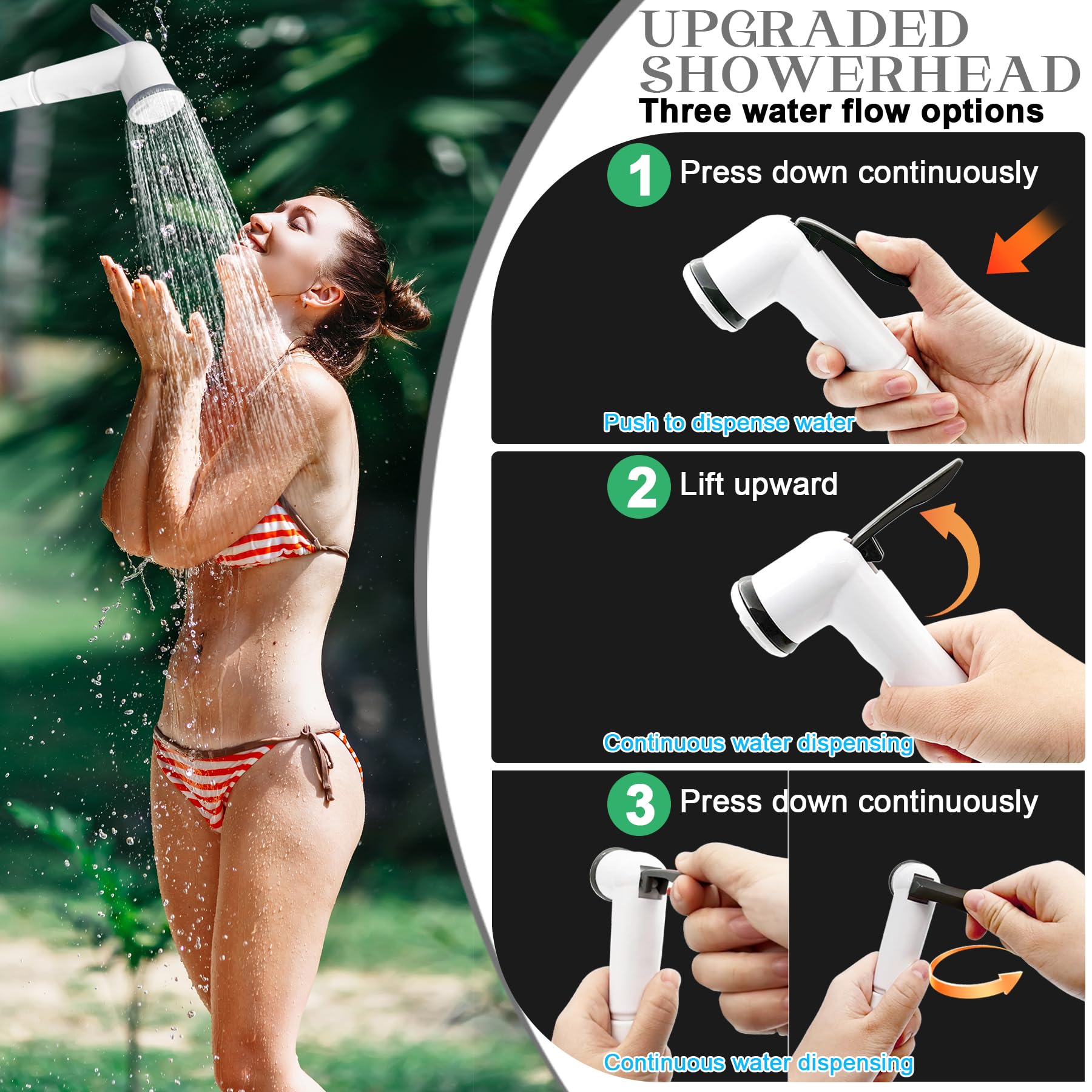 20L Solar Shower Bag - Portable Outdoor Camping Shower with Temperature Display & Adjustable Showerhead - Solar Powered Hot Water Heater for Camping, Hiking, Beach, RV Trips & Emergency Use