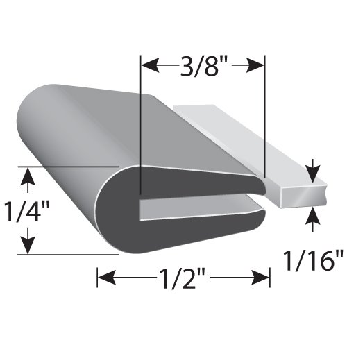 TRIM-LOK X1011-100 Neoprene Rubber Edge Trim - 1/16