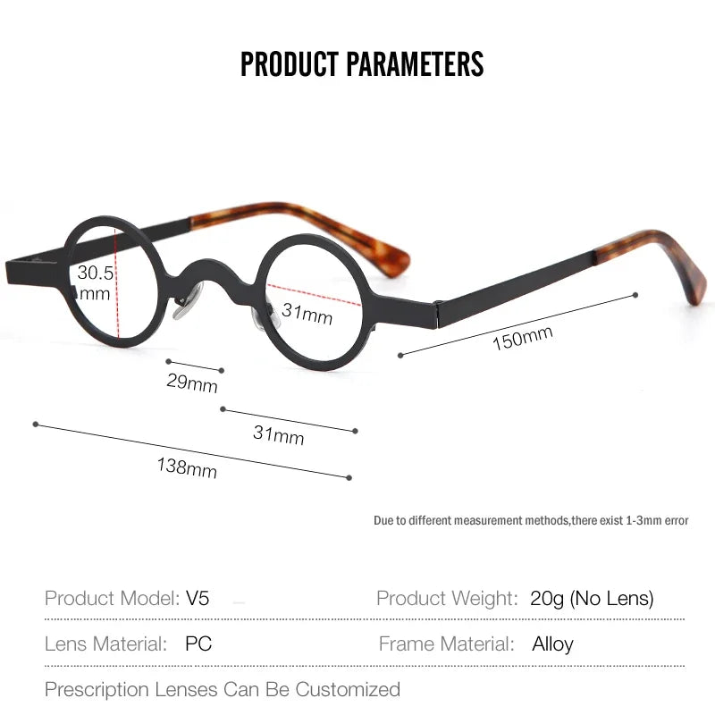 Aror Women's Full Rim Round Acetate Eyeglasses 22495 - Lightweight Alloy Frame, Fashionable Reading Glasses for Women - Perfect for Office, Reading & Everyday Wear