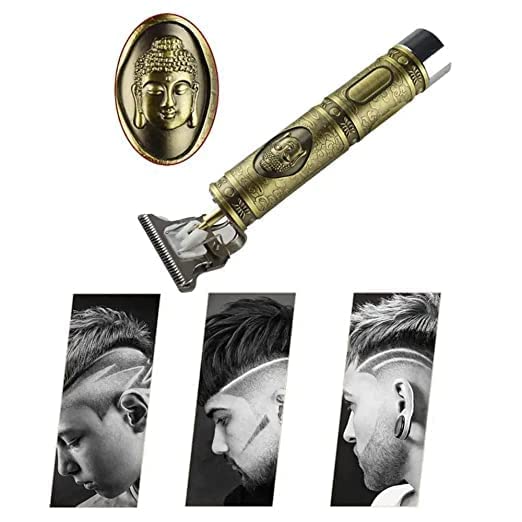 Professional Golden Buddha Style Hair Clipper - Adjustable Blade Trimmer & Shaver for Men | Retro Oil Head Close Cut Precision Machine | Perfect for Home Grooming, Barber Shops & Travel