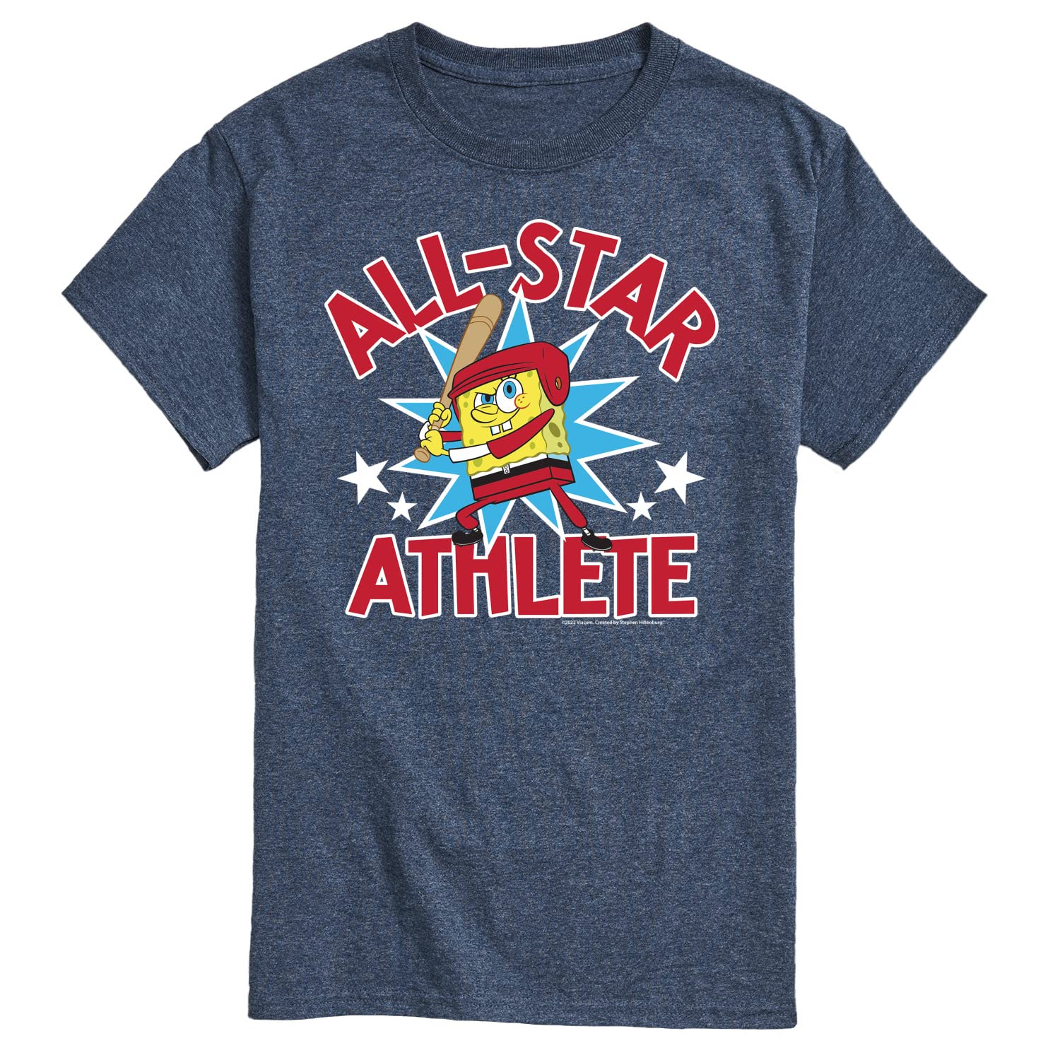 HYBRID APPAREL Spongebob Squarepants American All Star Men's Short Sleeve Graphic T-Shirt | Casual Streetwear & Pop Culture Tee for Everyday Wear