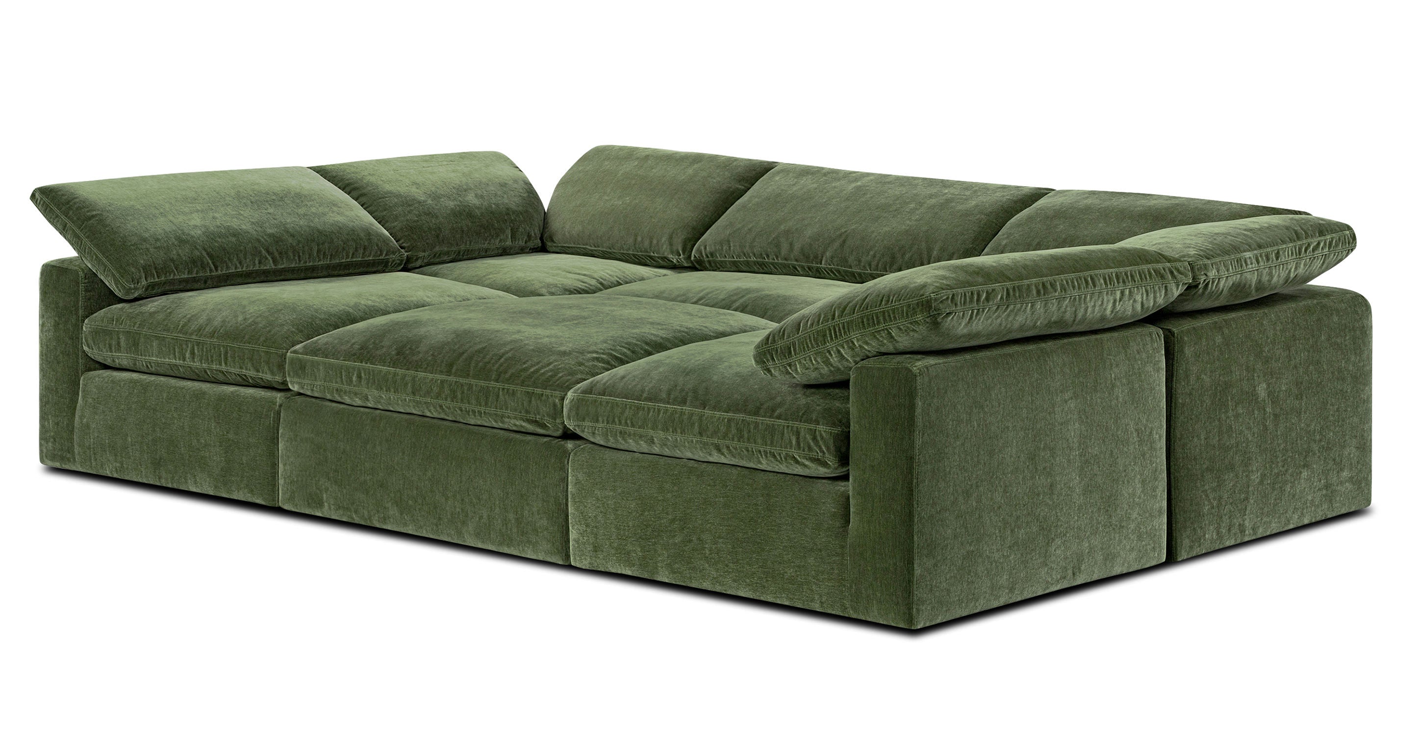 6-Seat Aspen Modular Sectional Sofa - Modern L-Shaped Pit Group with Reversible Chaise for Living Room, Family Room, or Basement