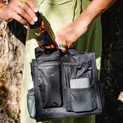 Black Mini Tote Insert Organizer - Perfect for Handbags, Purses & Travel Accessories | Compact & Stylish Storage Solution