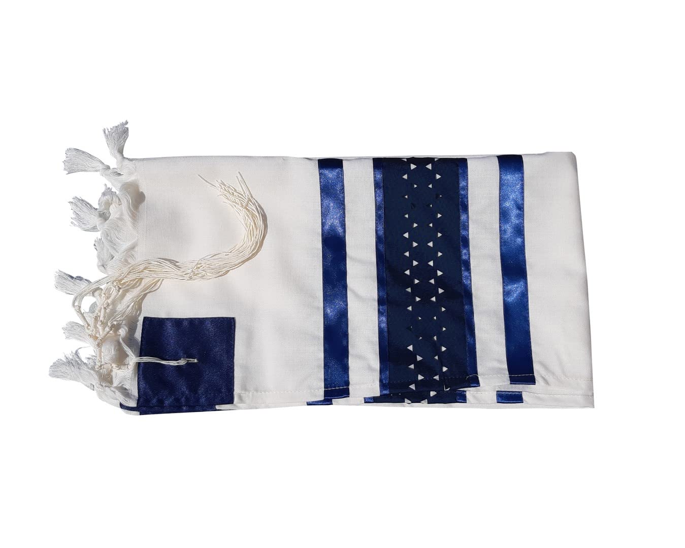 Personalized Wool Tallit Prayer Shawl for Men - Dark Blue Stars of David Bar Mitzvah Tallit for Boys from Israel - Perfect for Jewish Religious Ceremonies, Synagogue Worship & Special Occasions