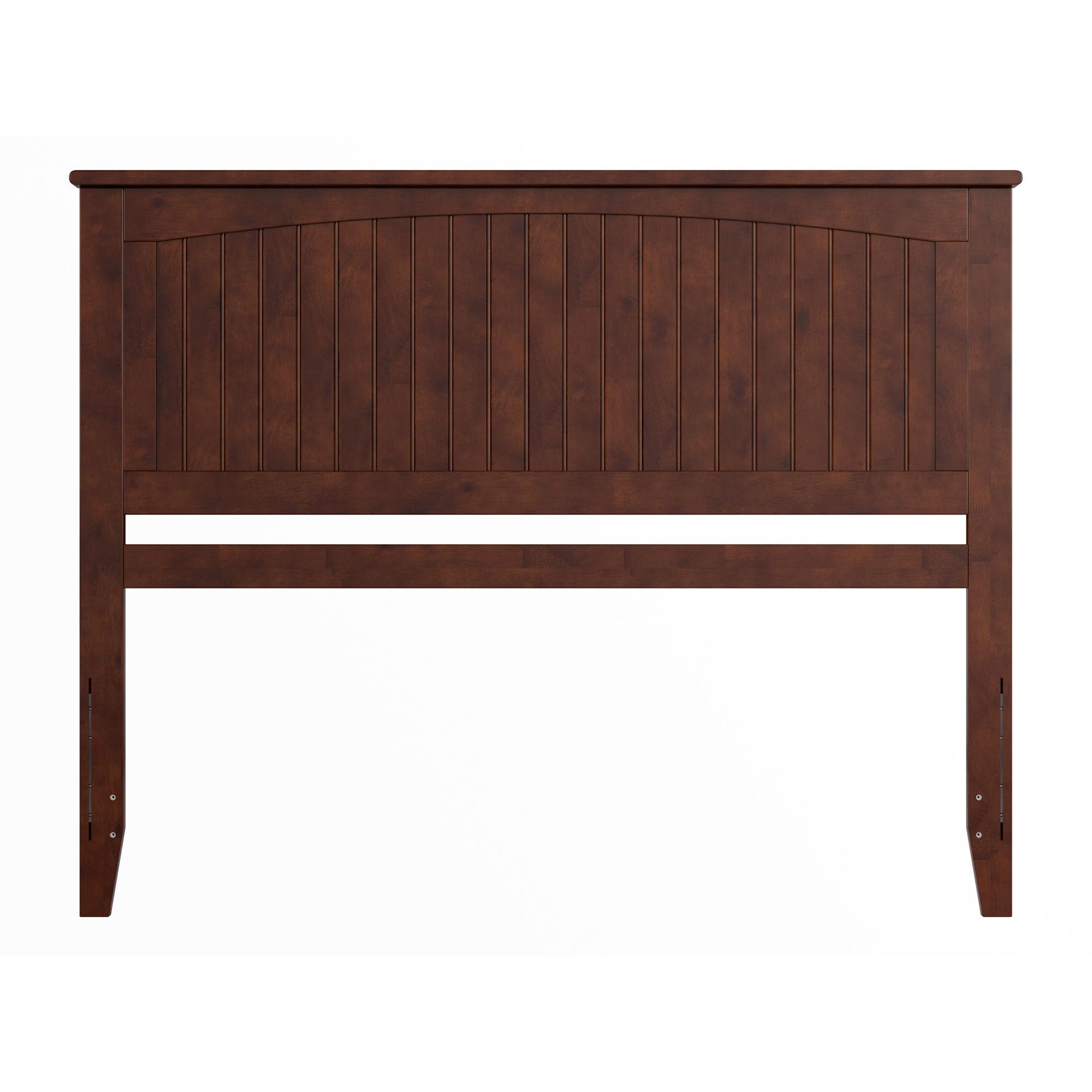 AFI Nantucket Queen Solid Wood Panel Headboard with USB Charging Ports - Walnut Finish - Modern Bedroom Furniture for Master Bed or Guest Room