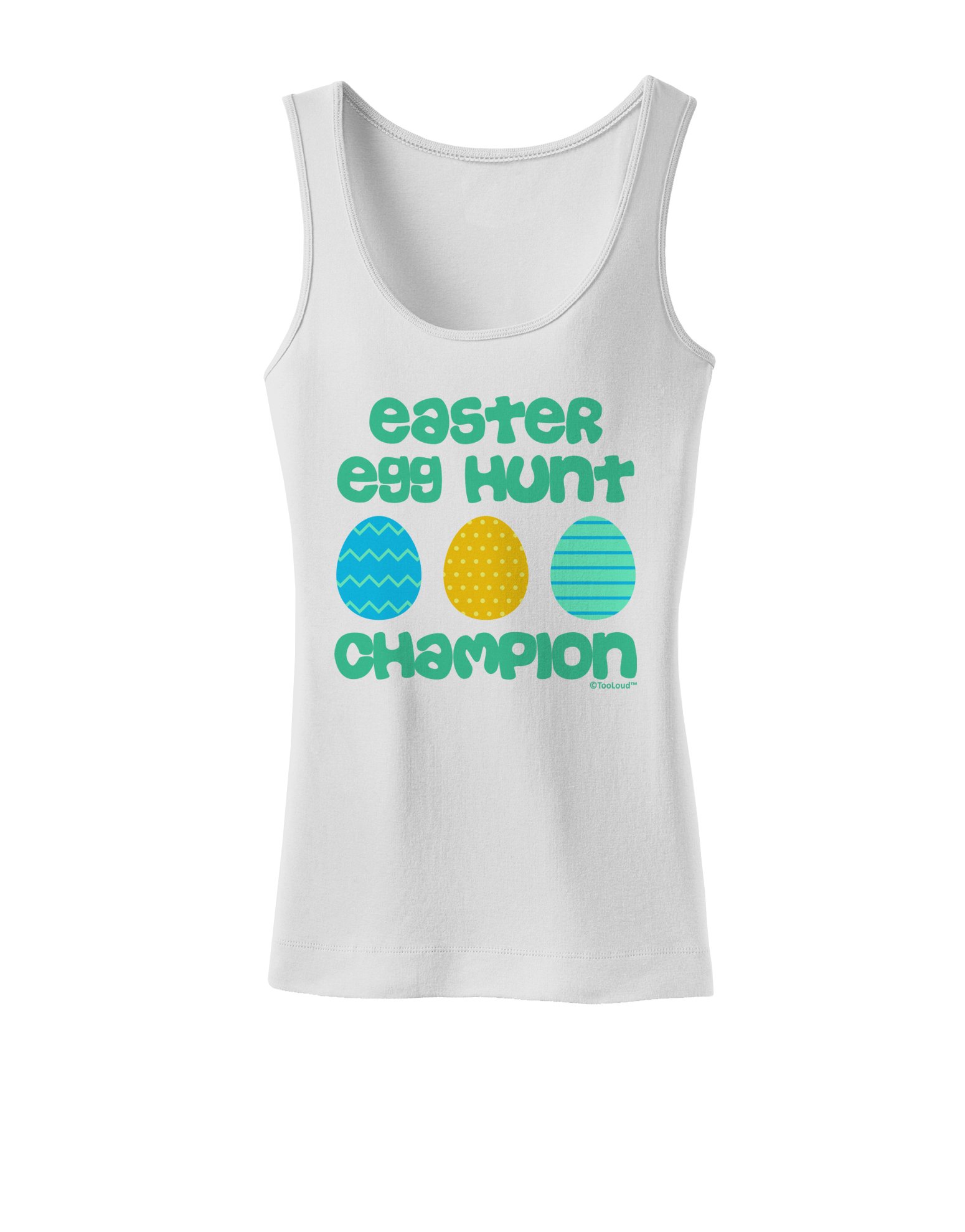 TooLoud Easter Egg Hunt Champion - Blue & Green Women's Tank Top | Comfortable & Stylish for Outdoor Activities, Sports & Casual Wear
