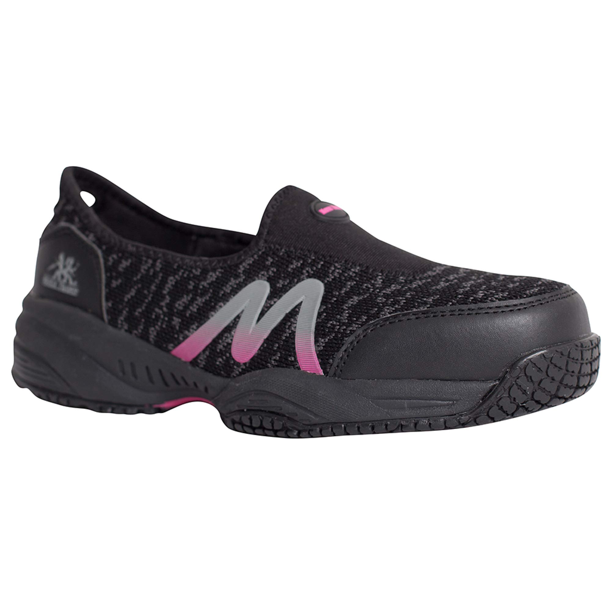 Women's Black Fabric Zena Slip-On CT Work Shoes - Comfortable & Slip-Resistant for Nurses, Waitresses & Healthcare Professionals (Size 6 D)