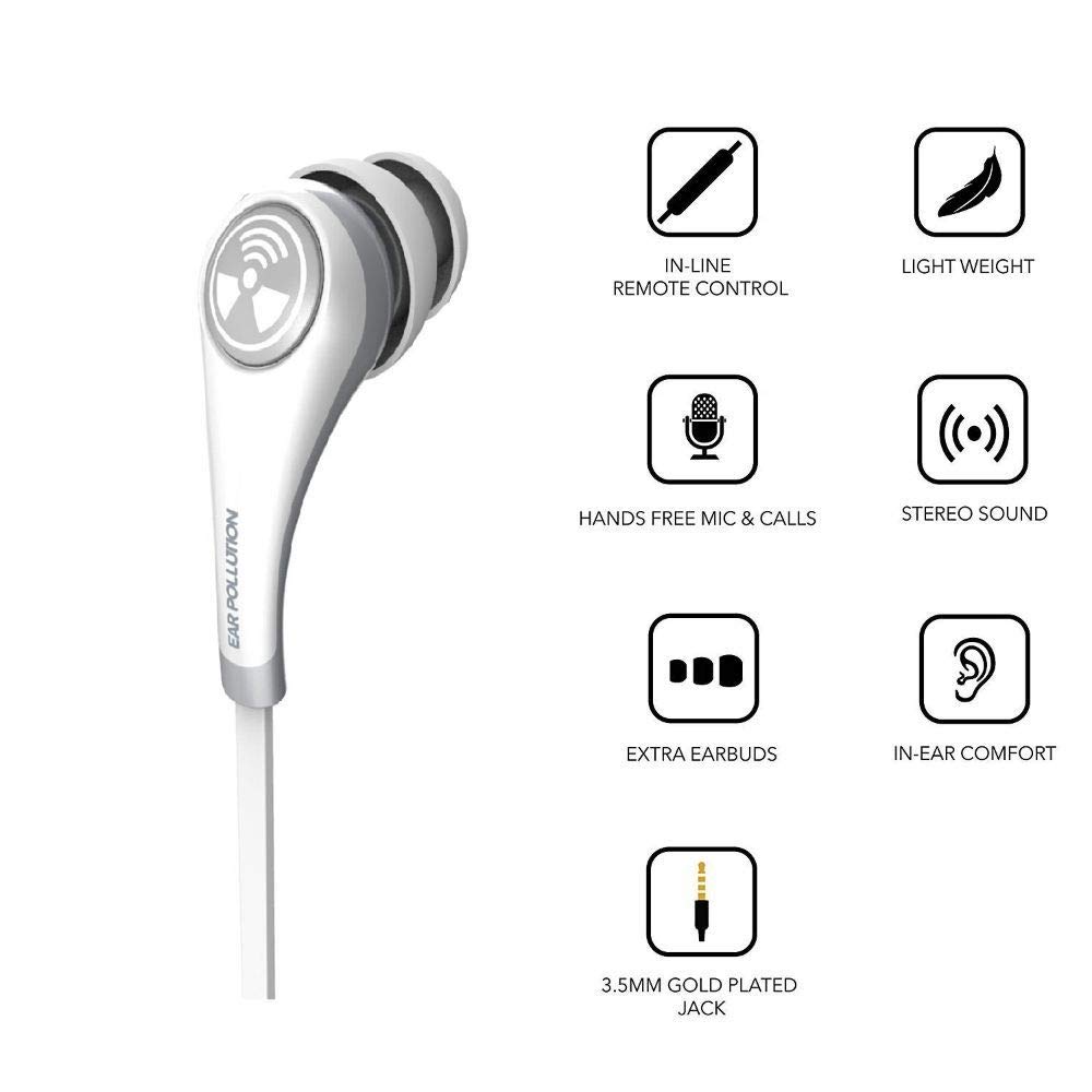 iFrogz IFPZMB-WH0 Noise Cancelling Earbuds - White Wireless Earphones for iPhone, Android & Mobile Devices - Perfect for Commuting, Workouts & Travel