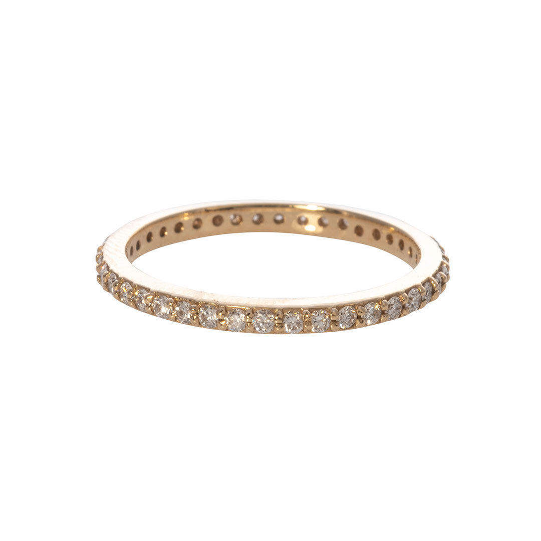 0.40ctw Diamond Pavé 14K Yellow Gold Eternity Wedding Band Ring for Women - Perfect for Anniversary, Engagement & Bridal Jewelry Gifts