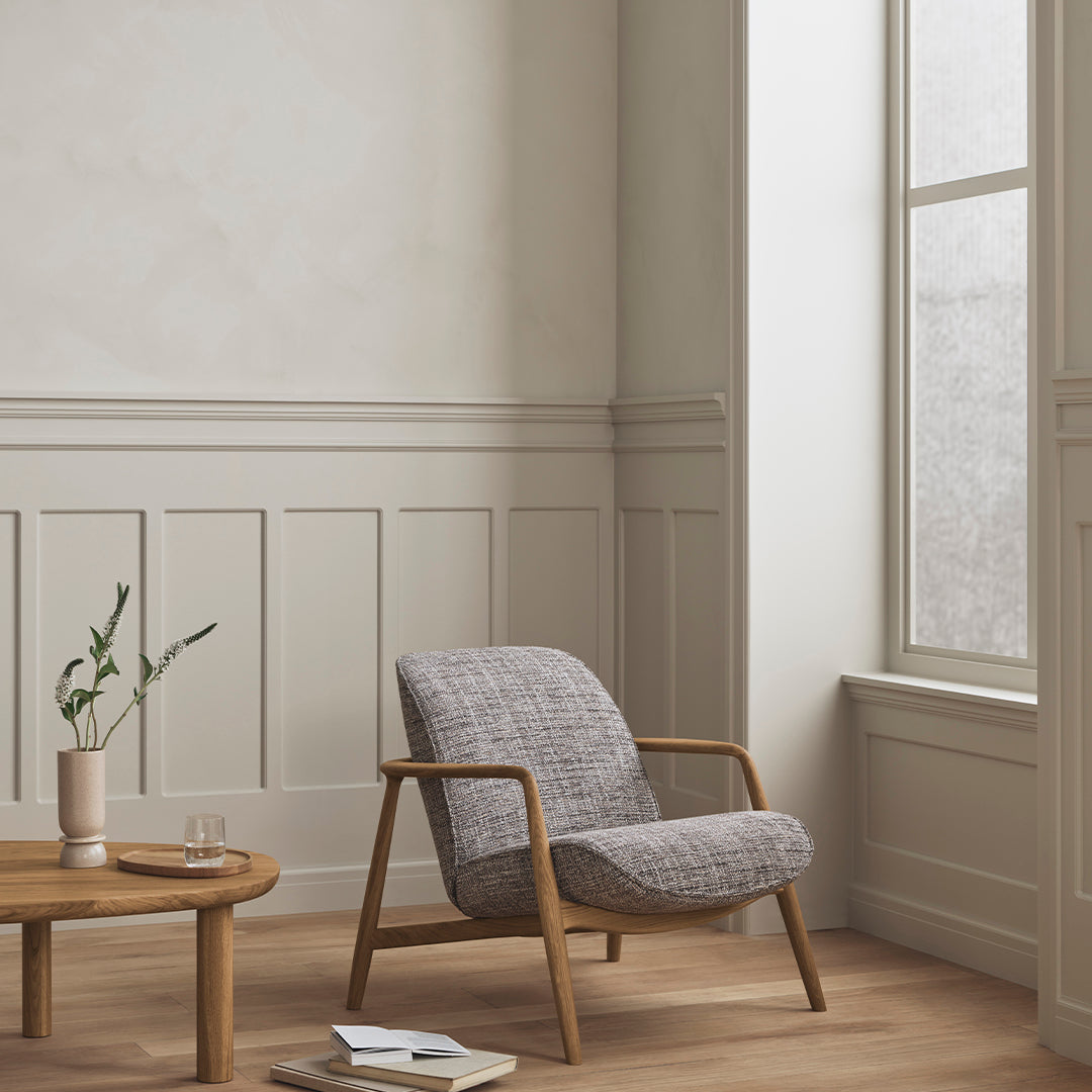 Bowie Lounge Chair - Modern Accent Chair for Living Room, Bedroom & Office - Comfortable Upholstered Armchair with Wooden Legs - Perfect for Relaxing, Reading & Decorating Your Home