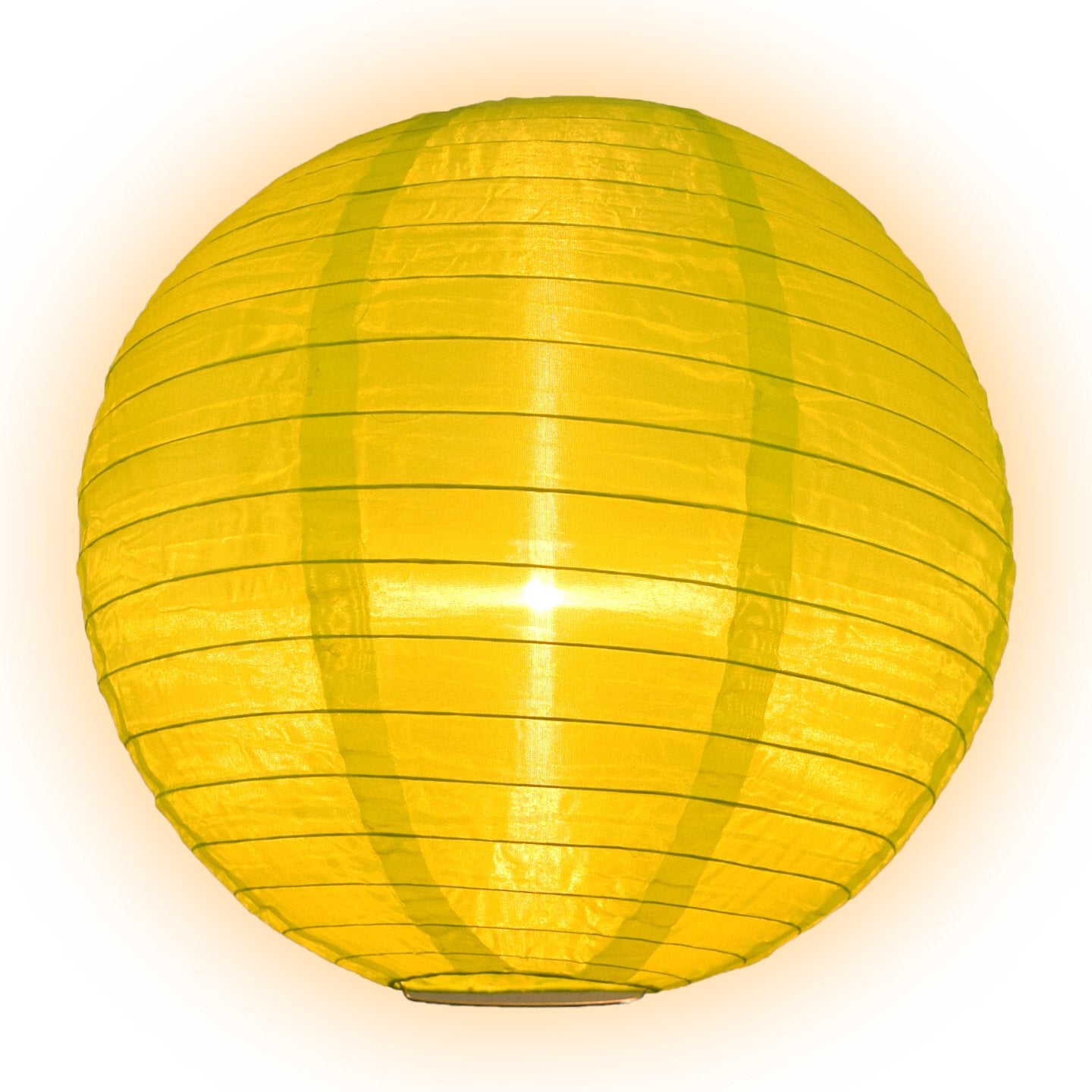 24 Inch Apple Green Shimmering Nylon Lantern with Parallel Ribbing - Durable Hanging Decoration for Outdoor Patio, Garden Party & Home Decor