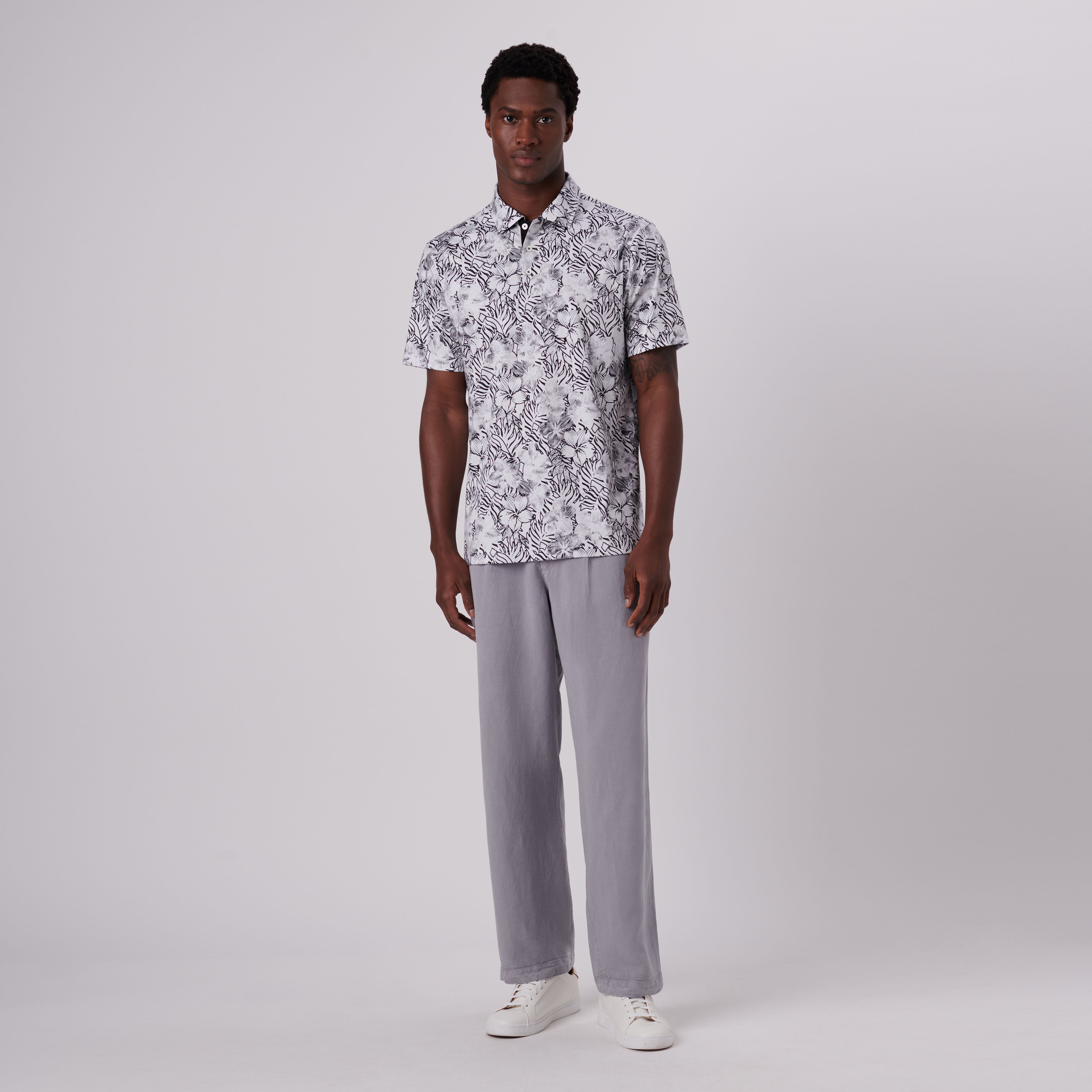 Hendrix Floral Polo Shirt for Men - Stylish Short Sleeve Cotton Button Down Shirt - Perfect for Casual Wear, Summer Outfits & Golf