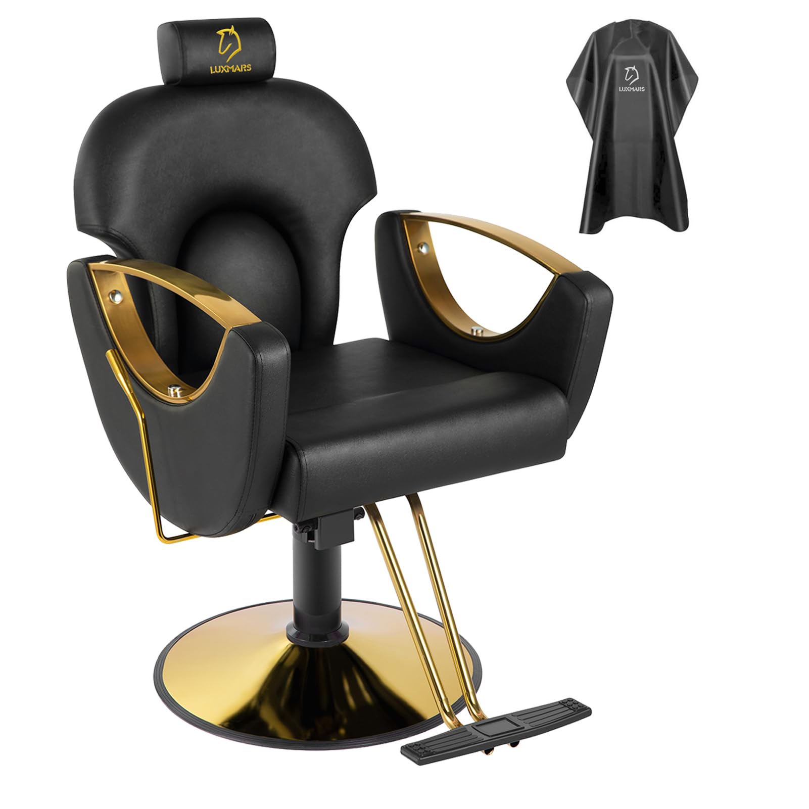 Professional Hydraulic Barber Chair - 360° Swivel Salon Chair with Adjustable Height for Hair Styling, Tattoo & Beauty Spa - Black | Perfect for Barbershops, Salons & Home Styling Stations
