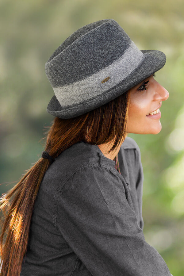 Soft Wool Fedora Hat for Women & Men - Classic Grey Winter Fedora - Perfect for Outdoor Activities, Travel & Fashion