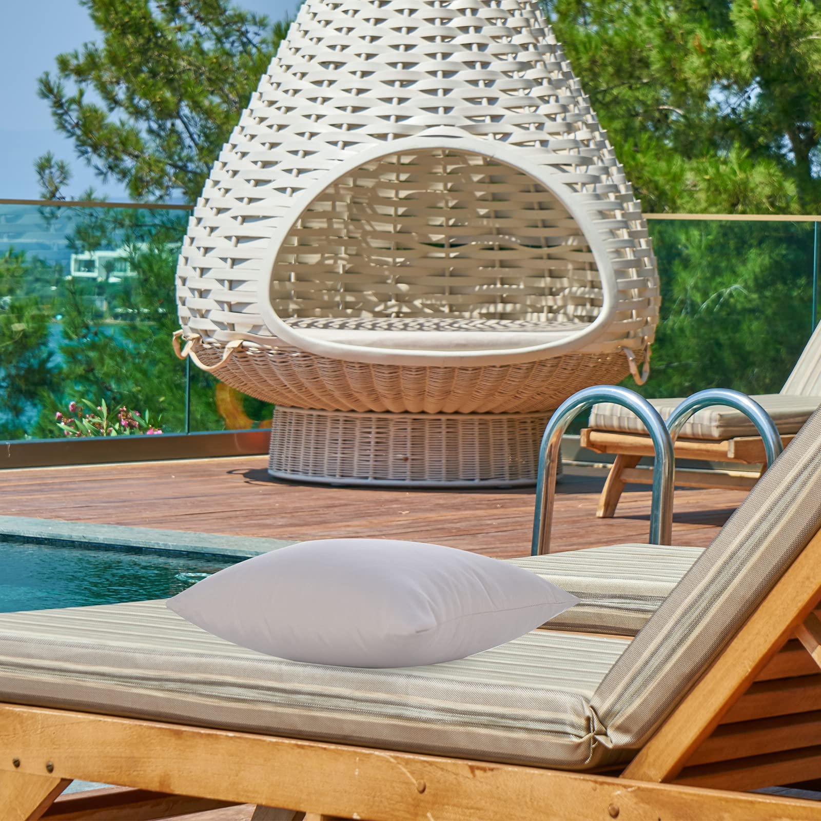 JMGBird Outdoor Pillows Set of 2 - 18x18 Inch Waterproof Throw Pillows with Inserts for Patio Furniture, Garden, Poolside & Outdoor Decor - Perfect for Lawn Chairs, Porch Swing and Backyard Relaxation