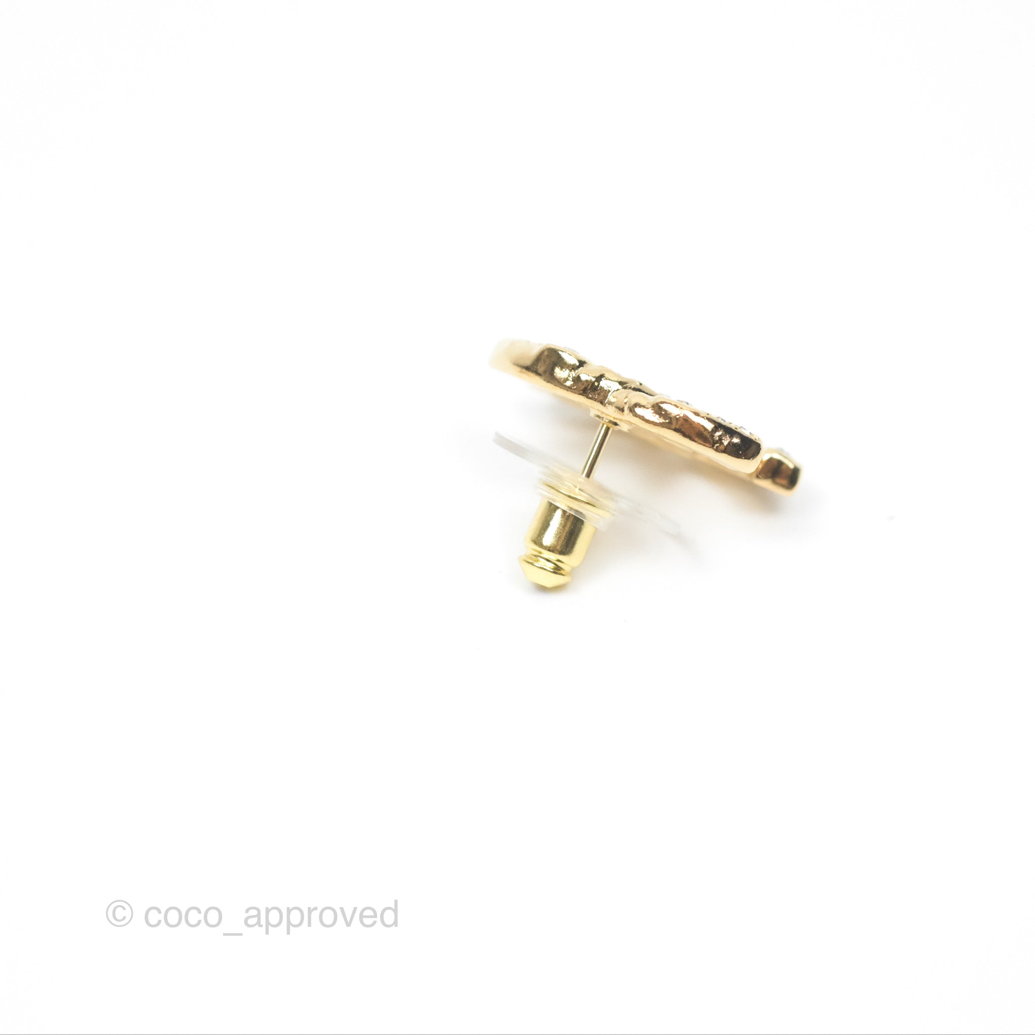 Chanel CC Crystal Earrings in Gold Tone - Luxury Fashion Jewelry for Women | Perfect for Parties, Weddings & Special Occasions