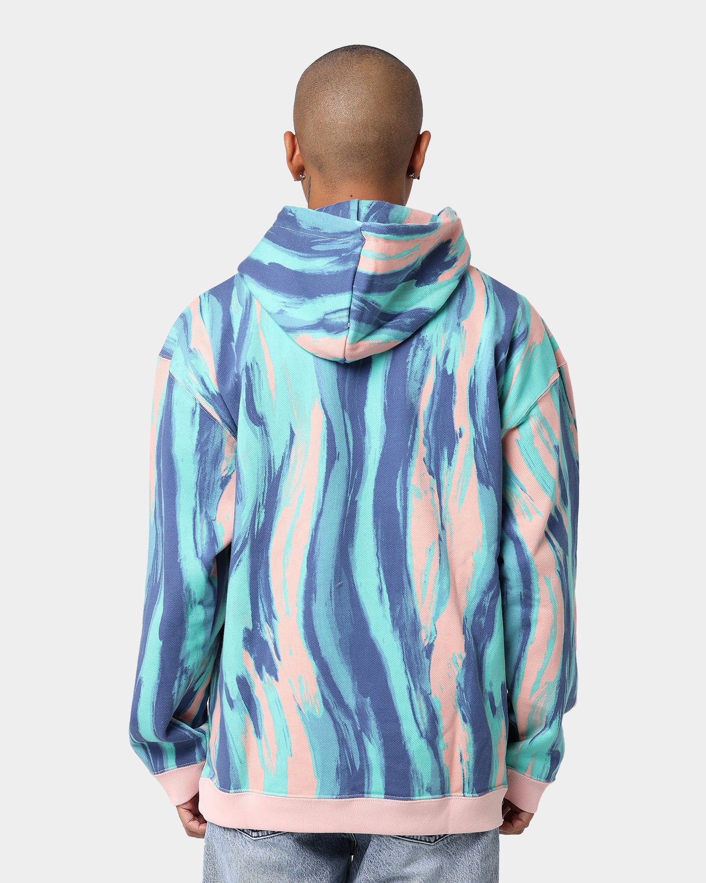 Adidas Women's Marbled Paint Hoodie - Vapour Pink/Mulberry Pullover Sweatshirt | Casual Streetwear for Gym, Running & Everyday Wear