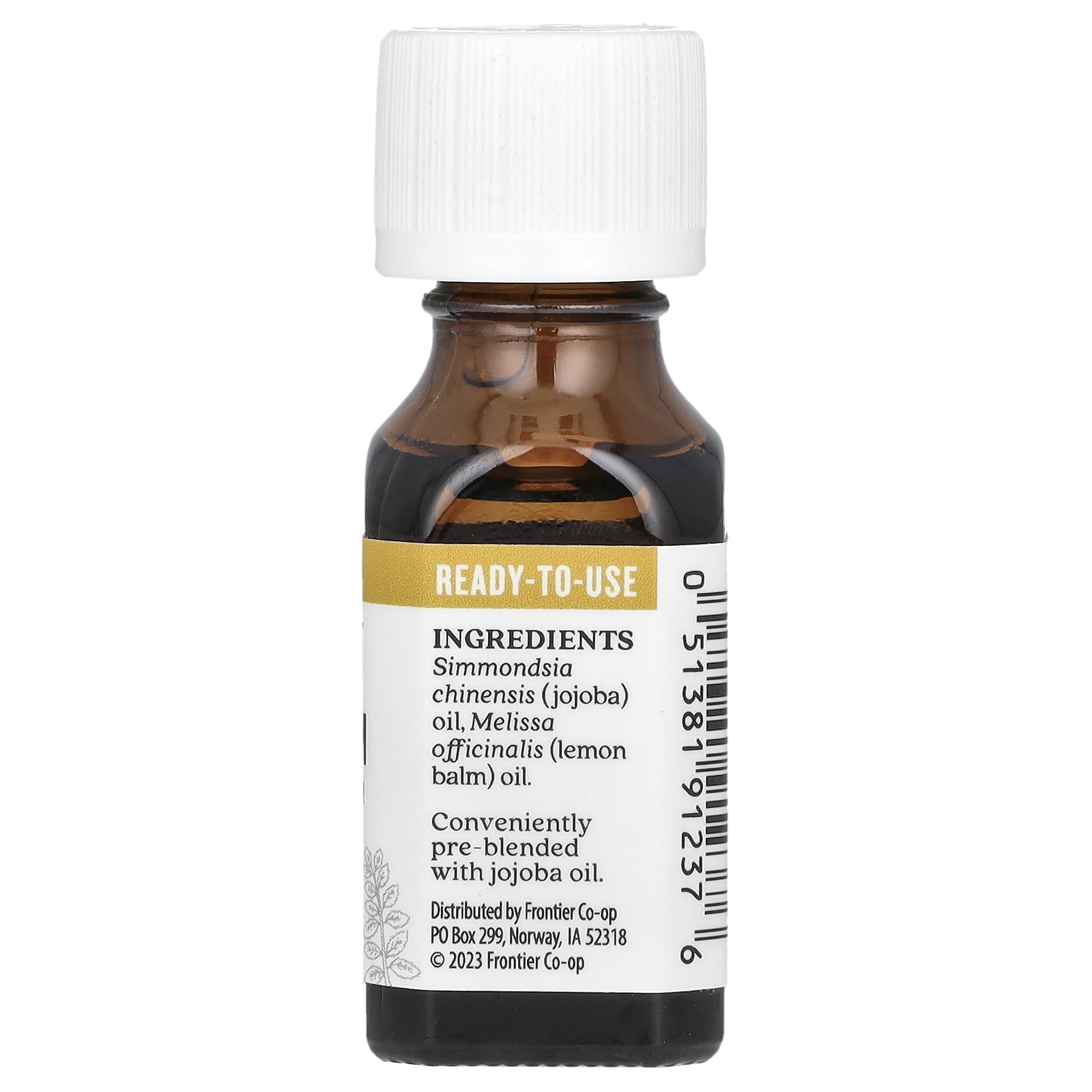 Aura Cacia Lemon Balm Pure Essential Oil in Jojoba Oil - 0.5 Oz for Aromatherapy, Massage & Relaxation