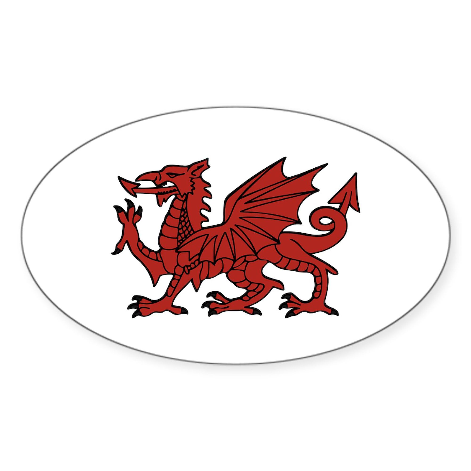 Flint Dragon Car Bumper Sticker - Oval Decal for Vehicles & Laptops