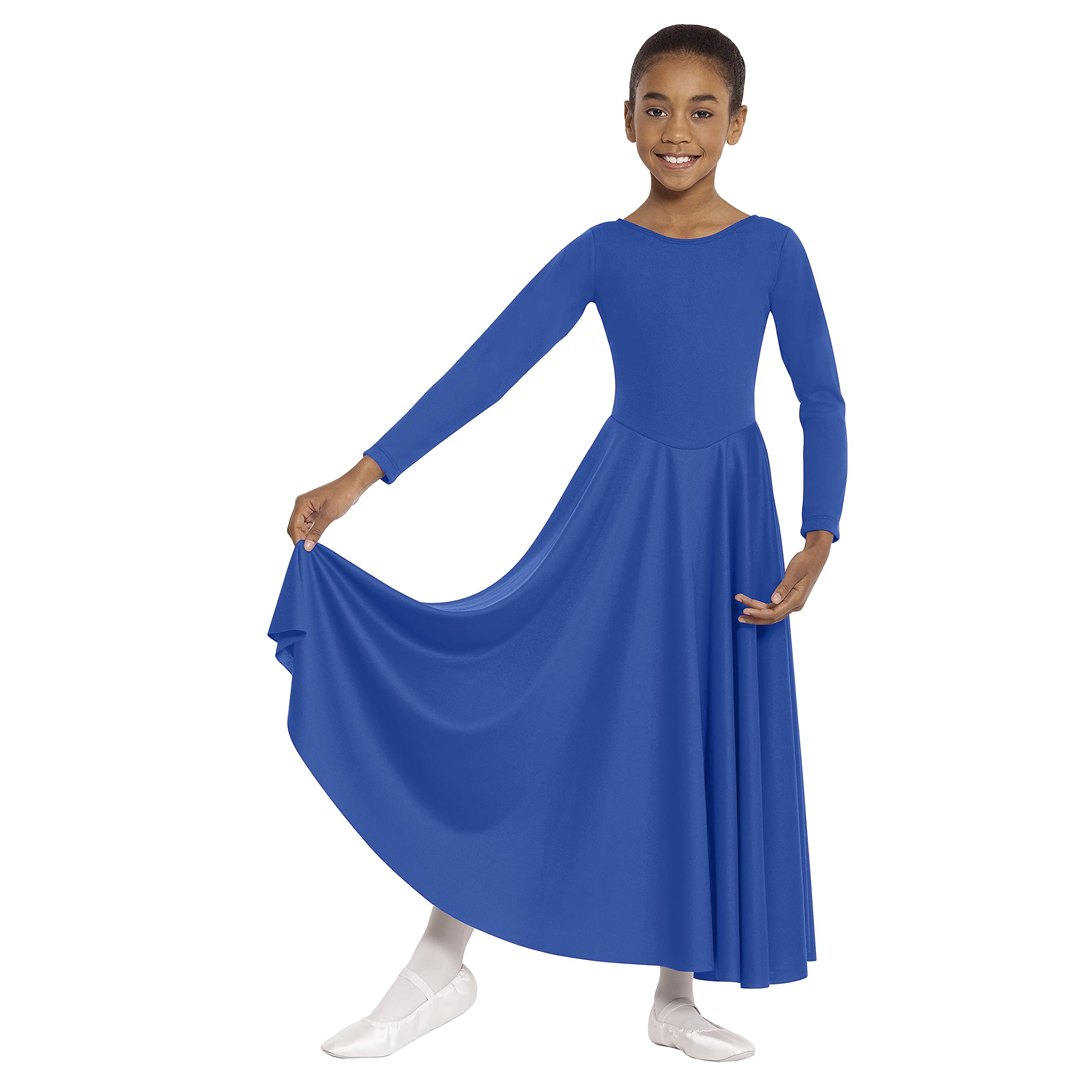 Eurotard Girls Simplicity Praise Dance Dress 13524c - Elegant Worship Performance Costume for Church, Choir & Ballet Recitals