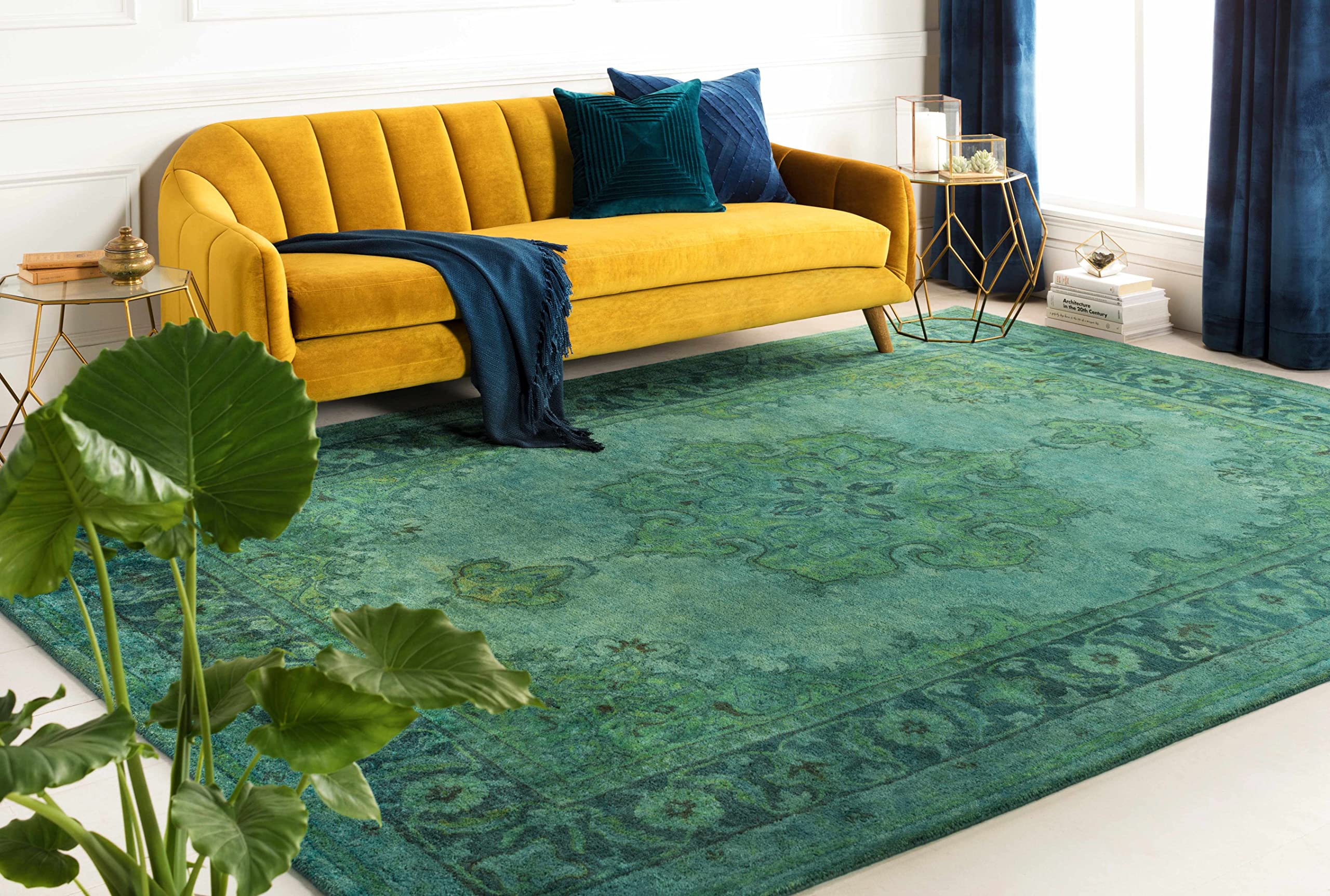 Hauteloom Gilbertsville Wool Area Rug 2' x 3' - Traditional Green Handmade Rug for Living Room, Bedroom & Office - Soft & Durable Home Decor for Cozy Spaces