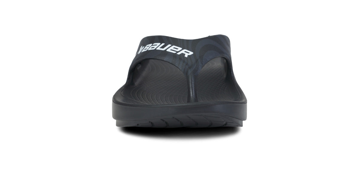 BAUER/OOFOS Men's OOriginal Sport Sandals for Recovery & Comfort - Black Asphalt - Ideal for Post-Workout, Travel & Casual Wear