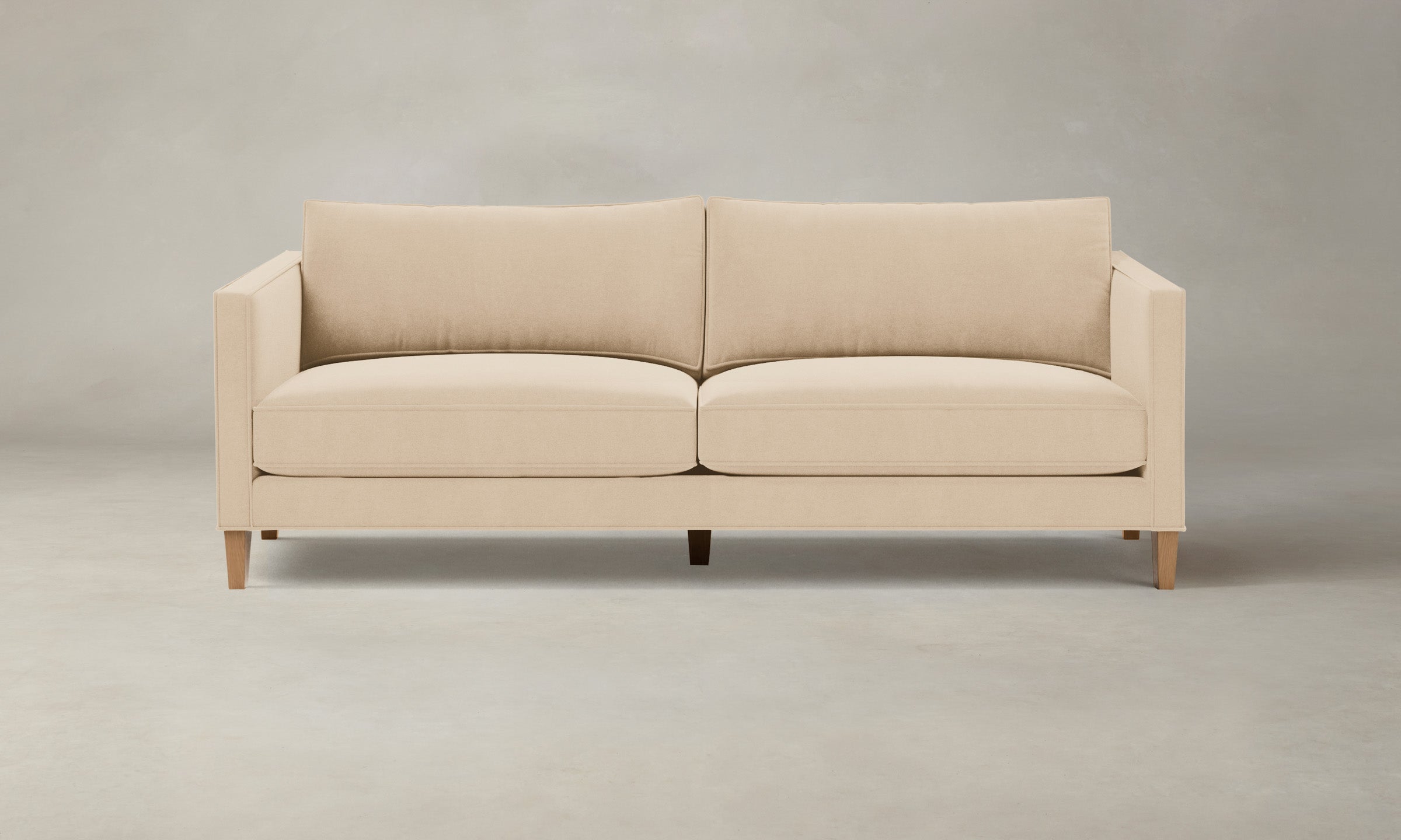 Crosby Sofa - Luxurious Performance Velvet Upholstery in Soft Butter Color for Living Room & Lounge Comfort