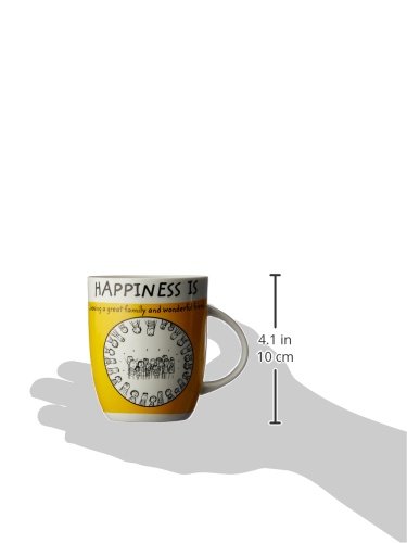 Clay Craft - Happiness Is, Wonderful Friends Bone China Milk Mug, 350ml, Multicolored - Perfect for Tea, Coffee & Gift Giving
