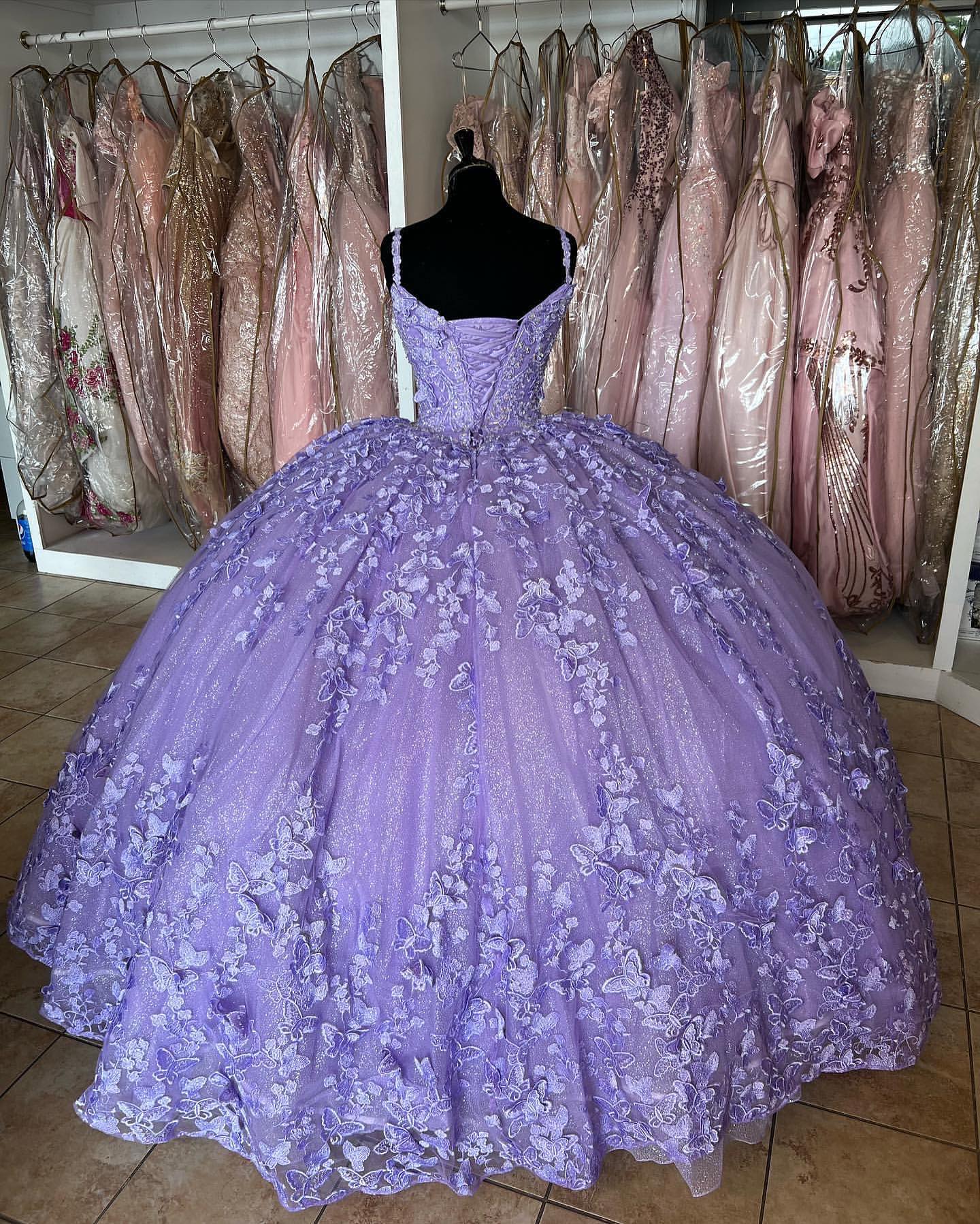 Elegant Purple Quinceañera Dress 2025 - Princess Butterfly Ball Gown for Sweet 16 & Special Occasions | Perfect for Quinceañeras, Prom, Debutante Balls & Formal Events