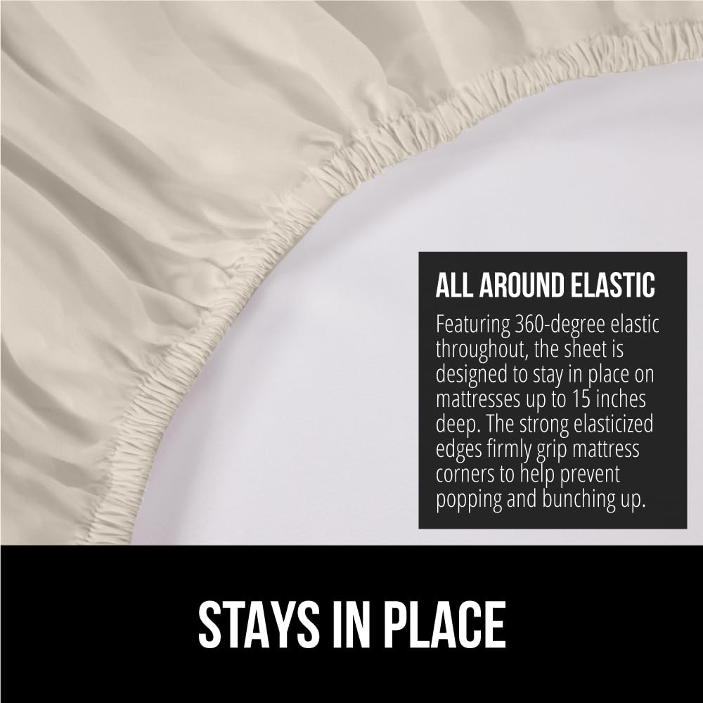 GORILLA GRIP Fitted Sheets Full Size, Soft Microfiber for Deep Pocket Mattress - Perfect for Bedroom & Guest Room