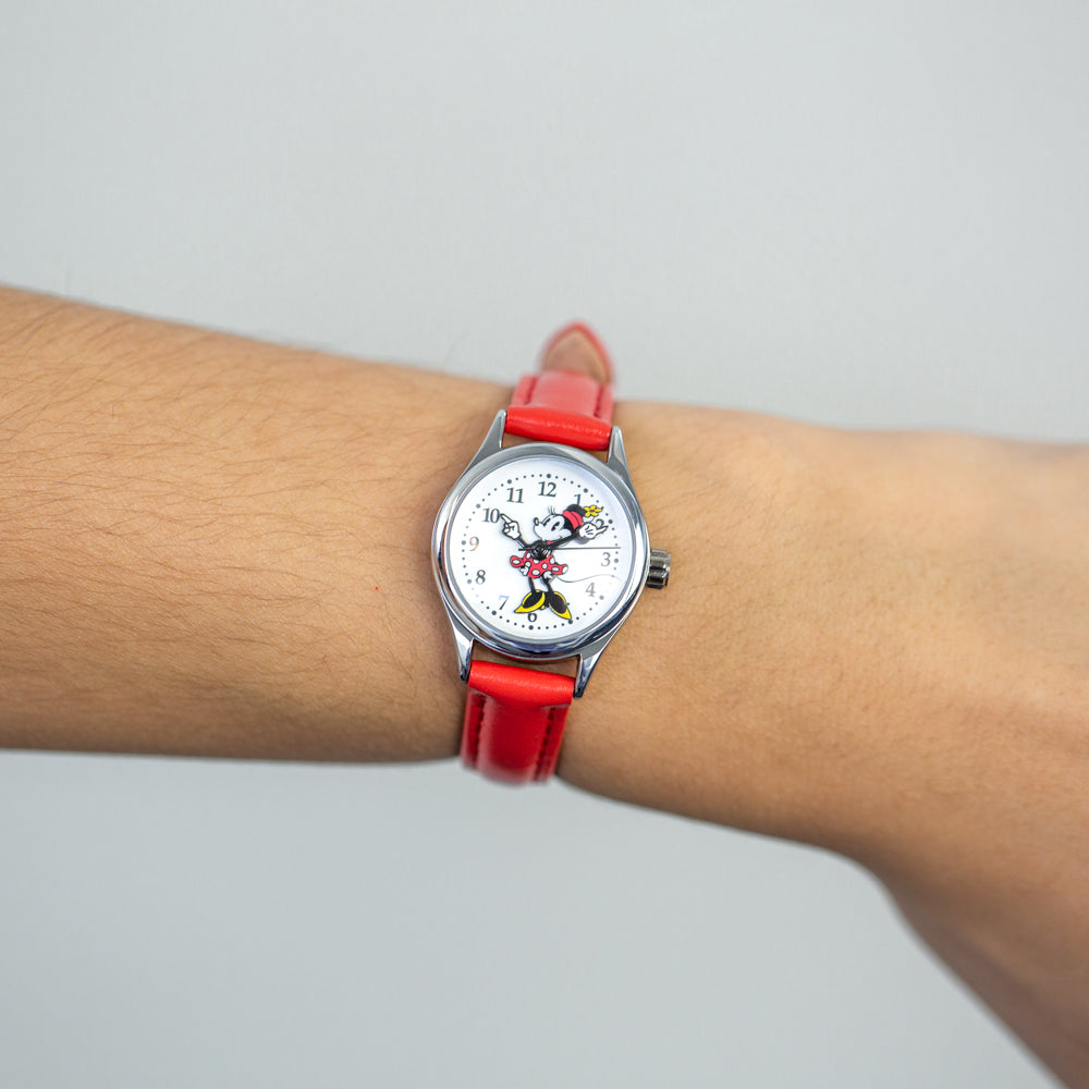Disney TA56700 Petite Minnie Mouse Red Watch for Women & Girls - Cute Fashion Accessory for School, Work & Everyday Wear