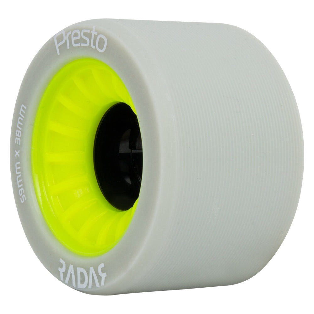 Radar Presto 59mm Quad Wheels - 4 Pack Set for Roller Skates, Skateboards & Scooters - High Performance Outdoor & Indoor Sports Wheels