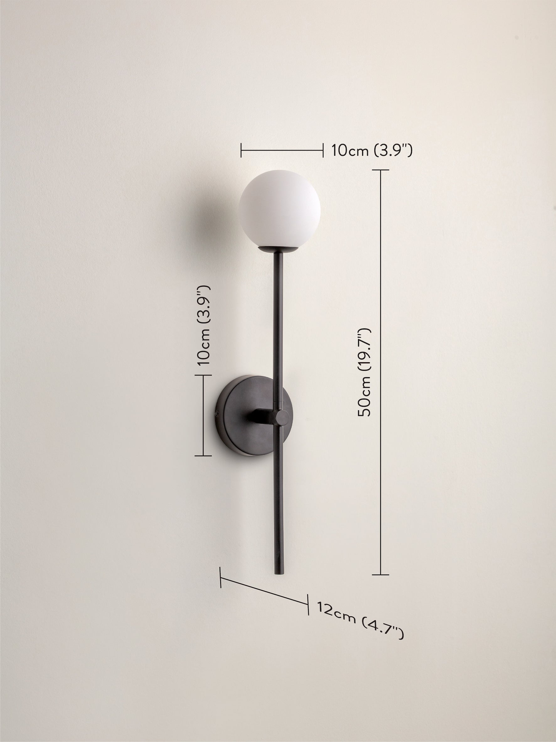 Chelso Matte Black and Opal Wall Light - Modern Indoor/Outdoor Sconce for Living Room, Bedroom, or Patio Lighting