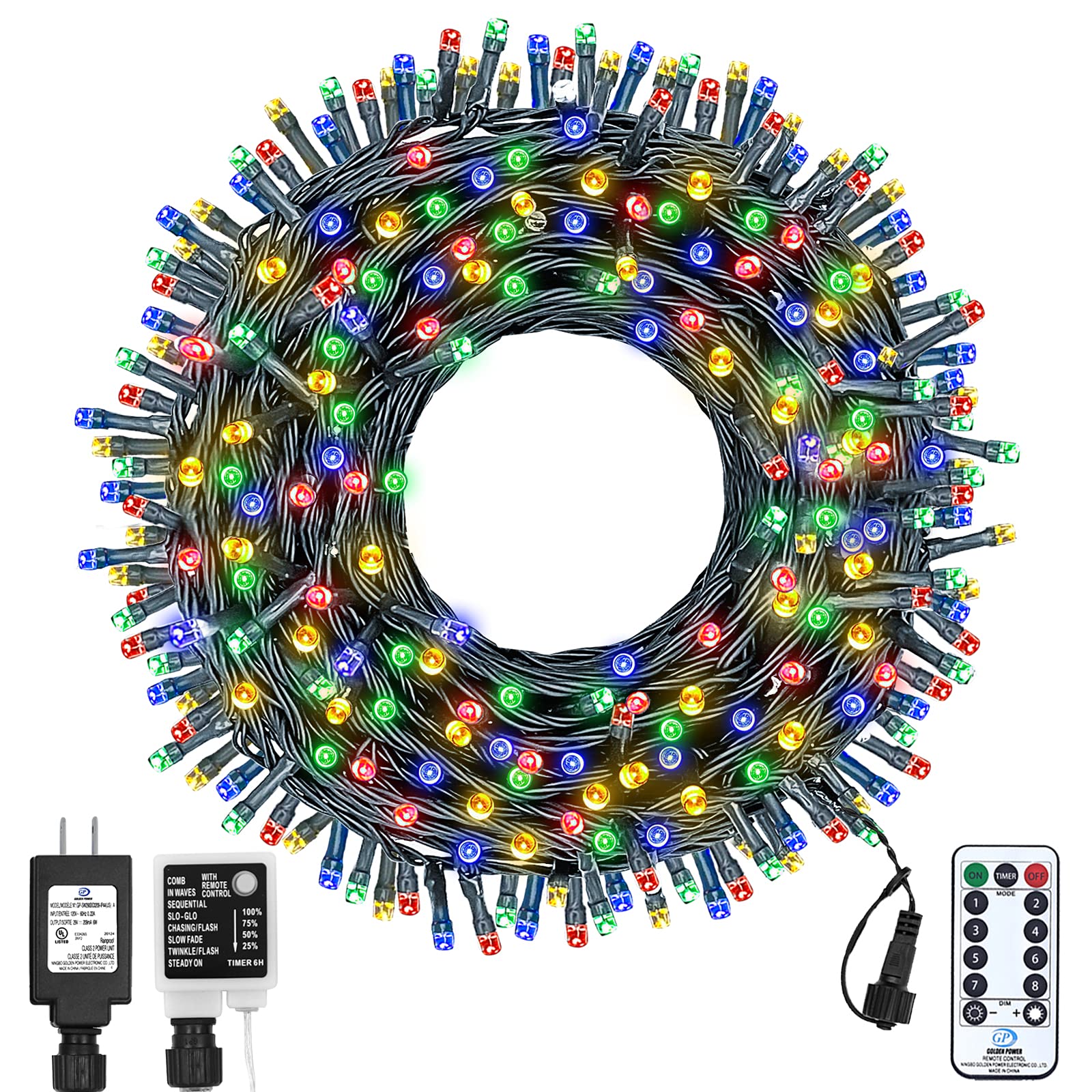 Haynery 500 LED Christmas Lights with Remote - 164FT Waterproof Extendable Multi-Color String Lights for Indoor & Outdoor Use - Perfect for Christmas Tree, Party, Garden, and Home Decoration - Create Festive Atmosphere for Holidays & Special Events