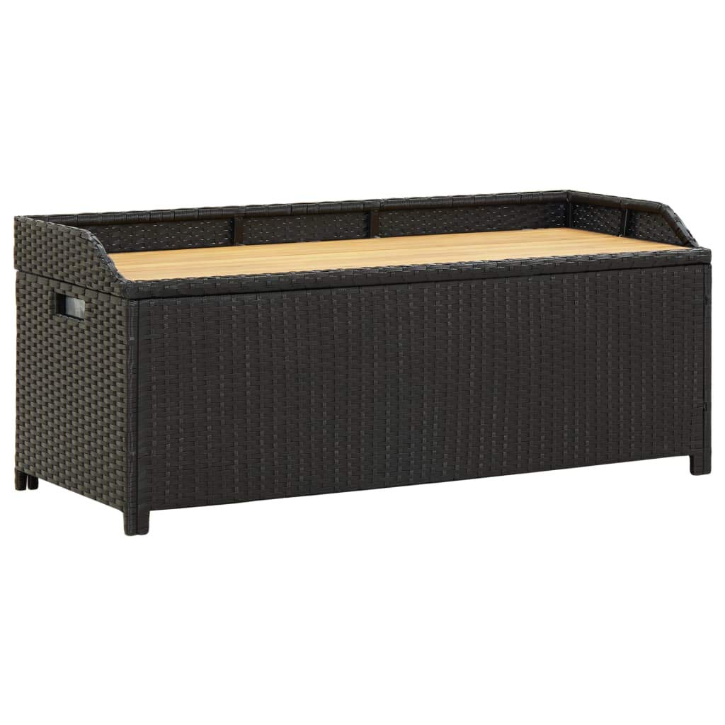 **Canditree Outdoor Storage Bench - Rattan Garden Seat with Large Storage Box for Patio, Poolside, or Backyard - Perfect for Cushions, Pillows & Outdoor Accessories**