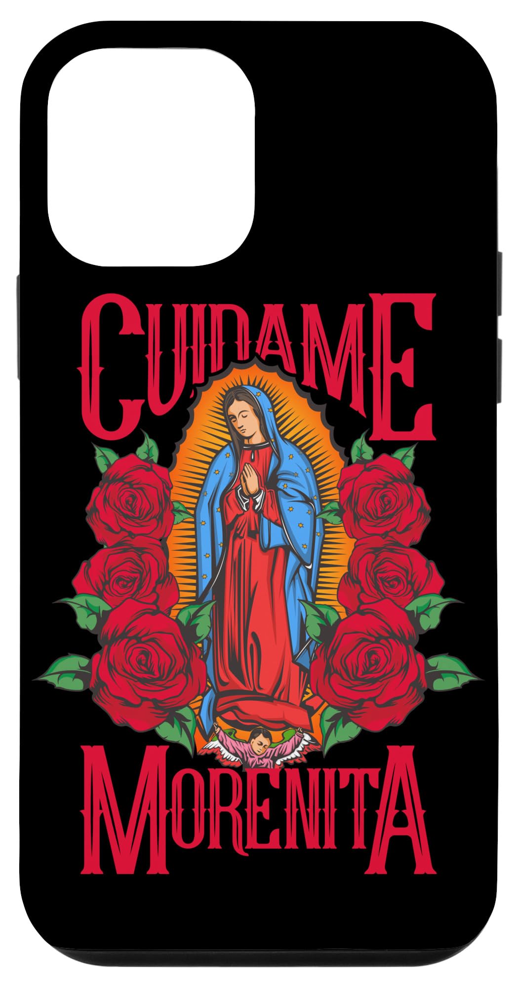 iPhone 12 Mini Virgin of Guadalupe Case - Protect Me Morenita Religious Phone Cover - Perfect for Catholic Devotion & Everyday Protection