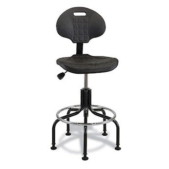 Bevco 7500-BLACK Adjustable Height Polyurethane Office Chair with Reinforced Plastic Base (22