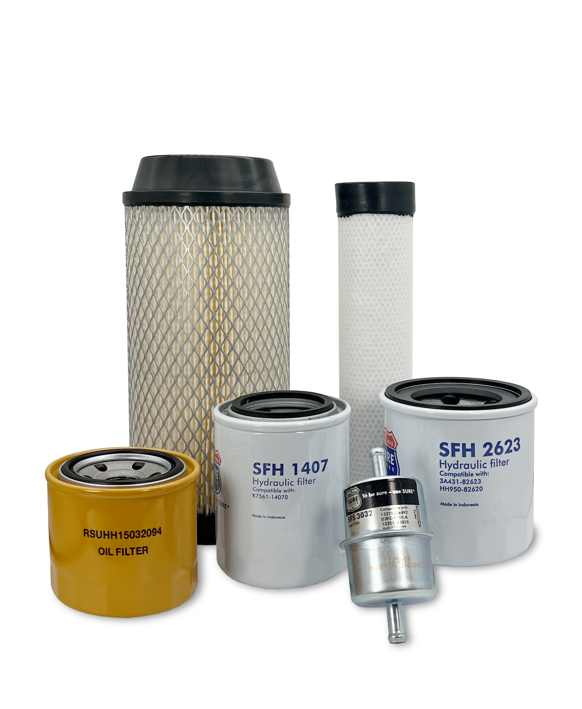 HERO® Maintenance Filter Kit for Kubota ZD1511 Zero Turn Mower - Air Oil Fuel Filters Replacement Parts for Lawn Mower Tractor - Perfect for Routine Maintenance & Engine Protection