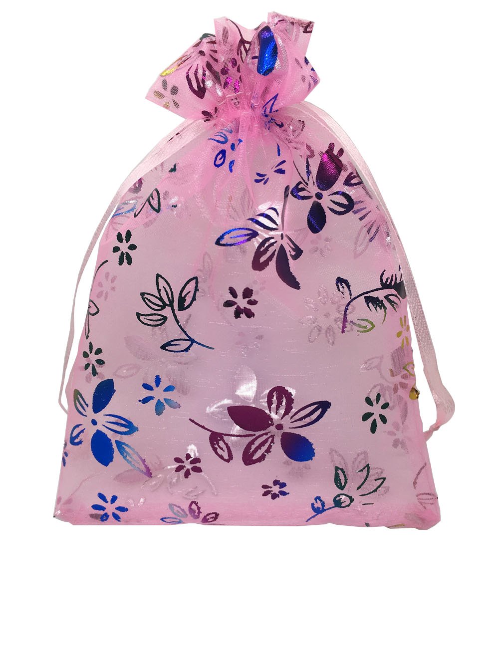 100pcs 5x7 Inches Pink & Colorful Drawstring Organza Gift Bags for Wedding Favors, Candy, Party Decorations - Perfect for Bridal Showers, Baby Showers & Birthday Celebrations