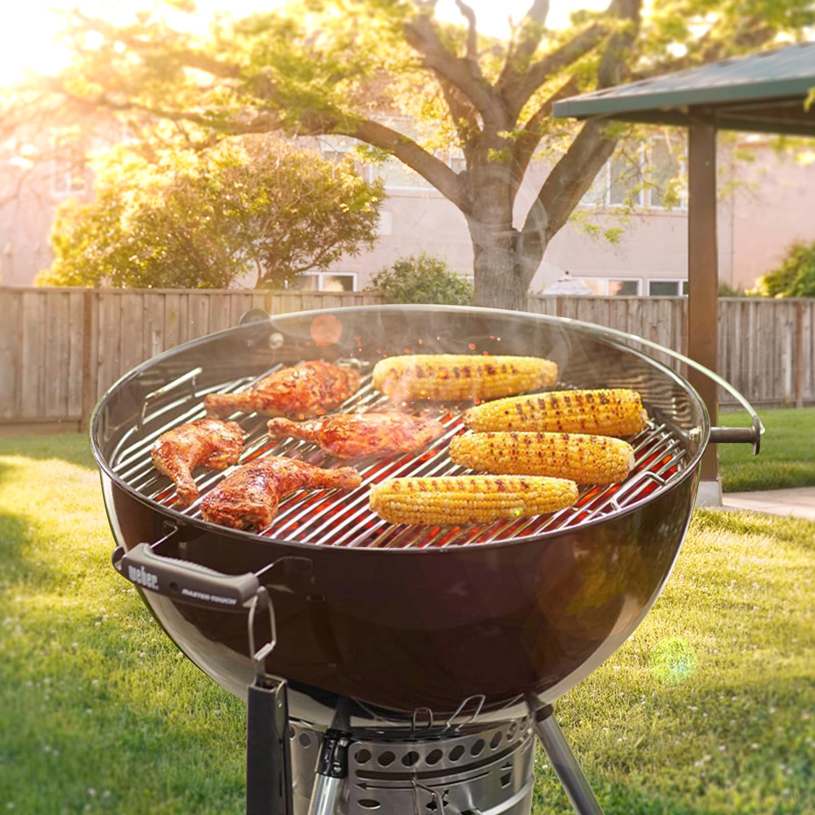 **Weber 22 Inch Hinged Cooking Grate 7436 – Replacement Charcoal Grill Grate for Weber One-Touch, Performer & Bar-B-Kettle Series – Perfect for BBQ, Grilling, and Outdoor Cooking**