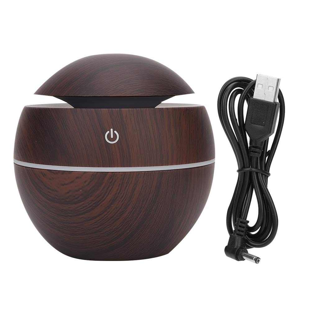 Mavis Laven 130ml Mini Essential Oil Diffuser - USB Rechargeable Aromatherapy Humidifier & Air Purifier for Home, Office, Bedroom - Dark Wood Grain Design | Perfect for Relaxation, Yoga & Stress Relief