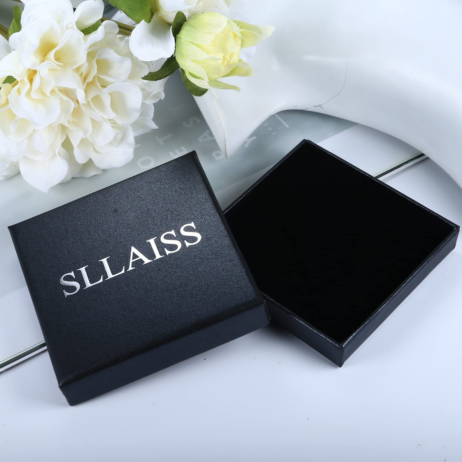Sllaiss Rose Stud Earrings for Women - 925 Sterling Silver Cubic Zirconia Opal Flower Earrings with White Gold Plating | Perfect for Weddings, Anniversaries & Everyday Elegant Wear