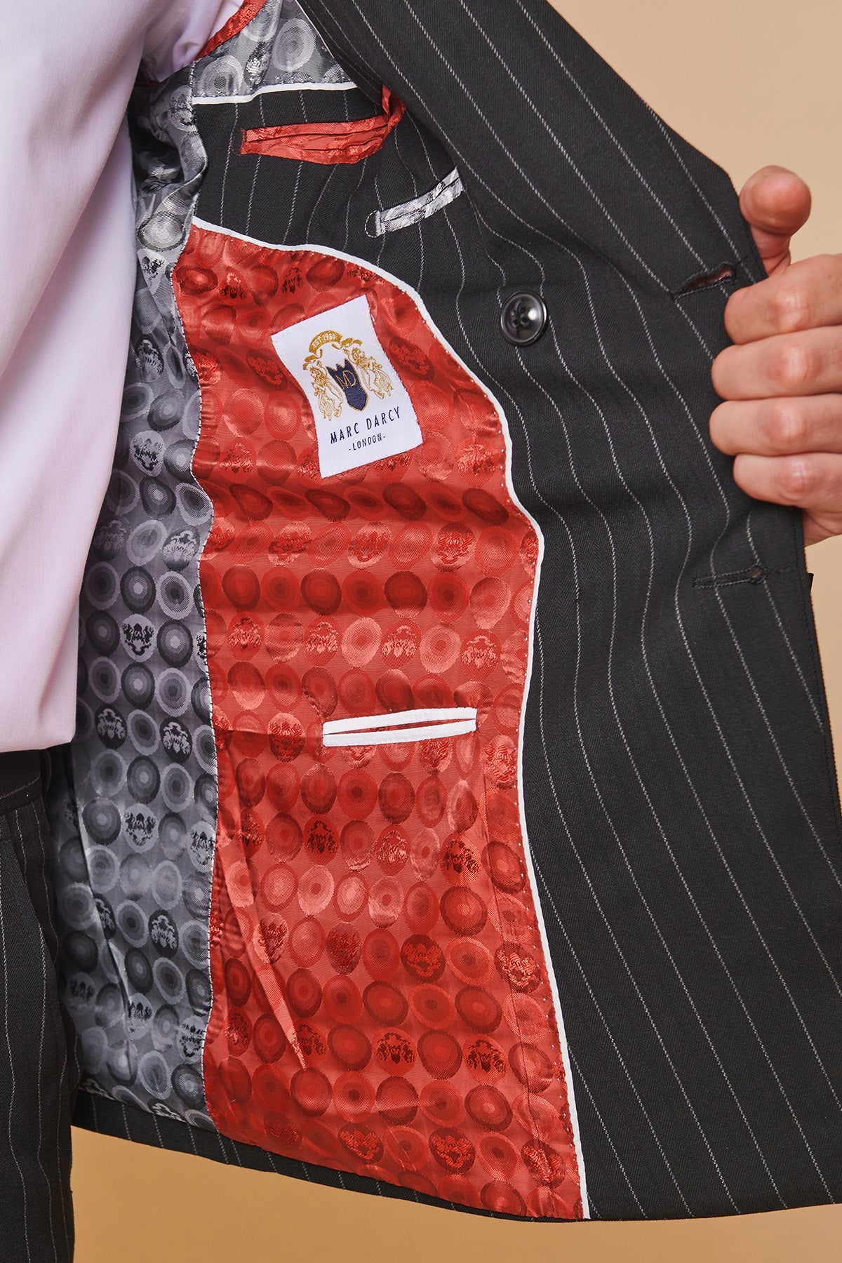 Luca Toolan as Mason Radcliffe Coronation Street Black Pinstripe Double Breasted Two-Piece Suit | Formal Business Attire for Weddings, Parties & Special Occasions