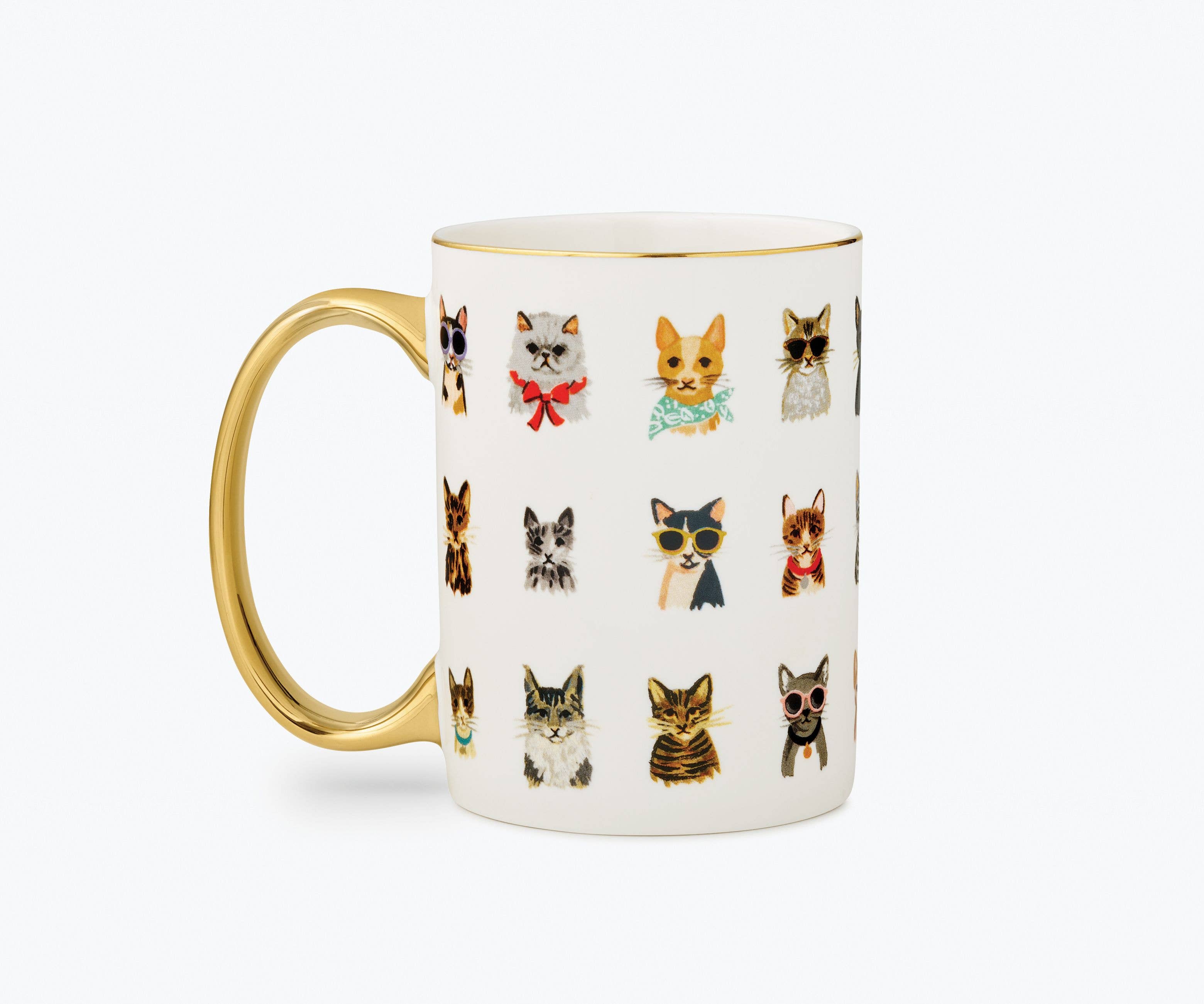 Stylish Cool Cats Porcelain Coffee Mug - Perfect for Home, Office & Gift Giving - Cute Cat-Themed Ceramic Cup for Tea, Coffee & Hot Beverages