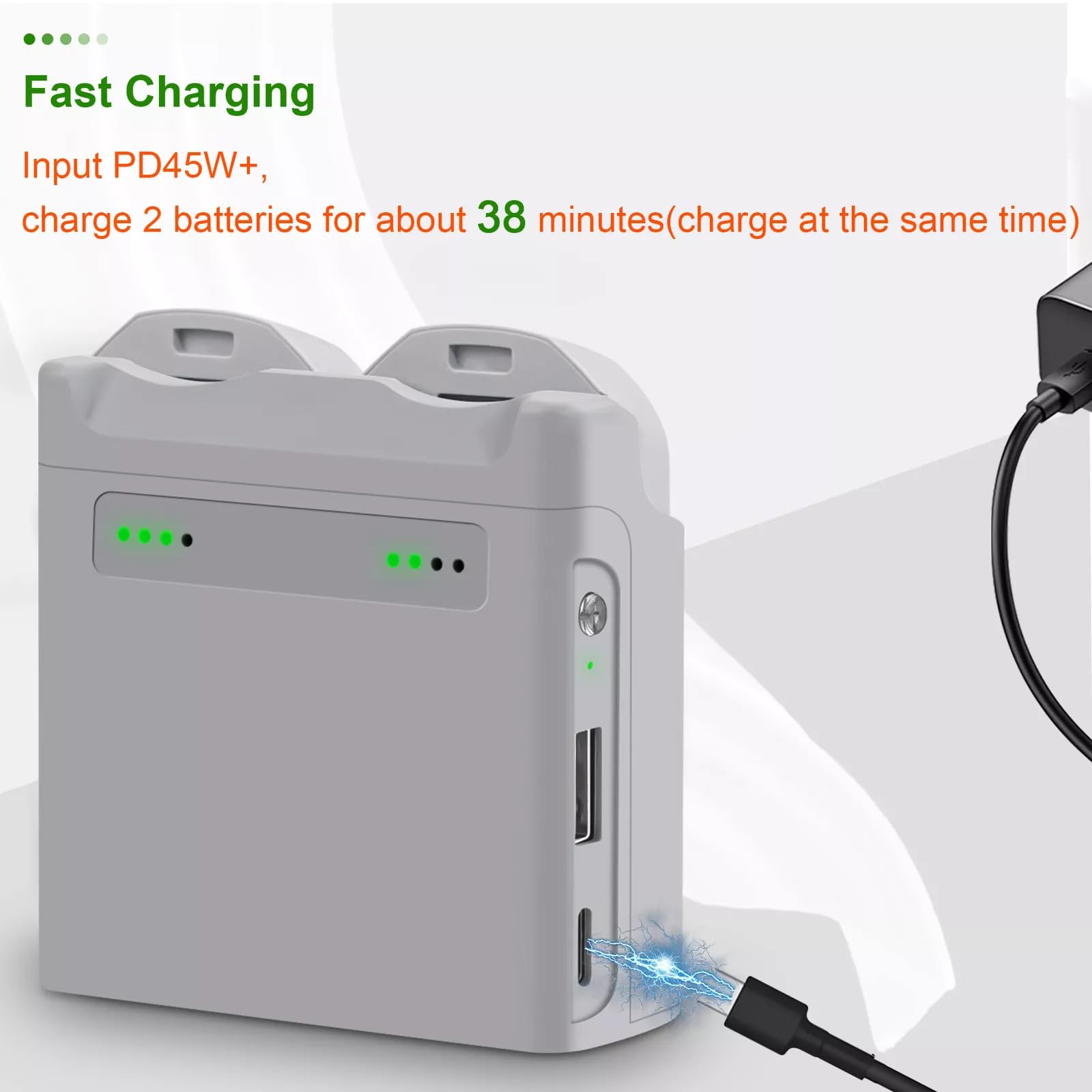 DJI NEO Drone Battery Charger - Fast Dual-Port Charging Station for DJI NEO Series | Perfect for Travel & Outdoor Aerial Photography