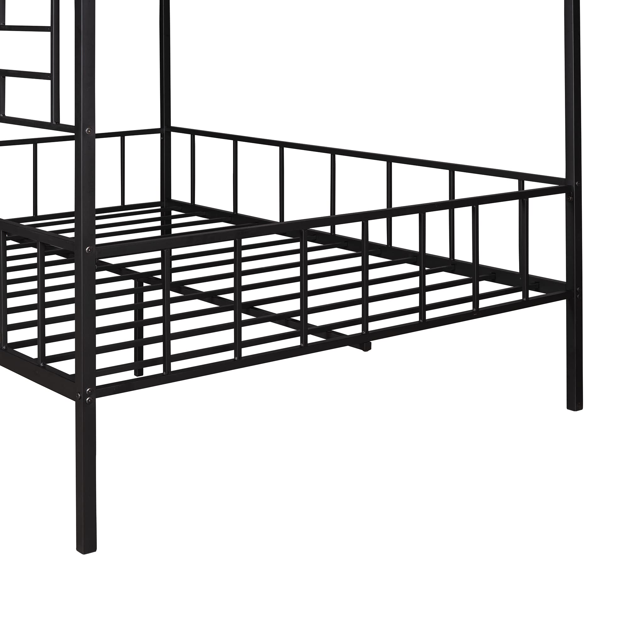 Metal House Bed Frame with Slatted Support - Full Size Kids Bed for Boys & Girls, No Box Spring Needed, Treehouse Themed Bedroom Decor for Children's Room & Playroom