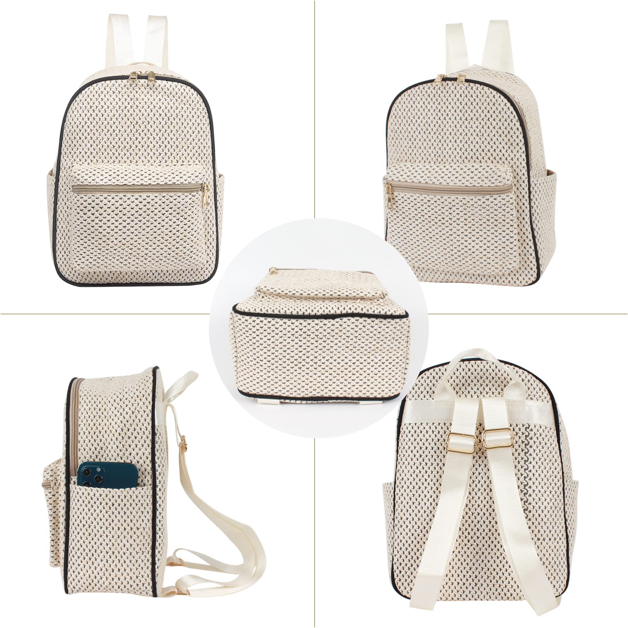ZLM BAG US Handwoven Straw Backpack for Women - Bohemian Beach Bag, Casual Holiday Daypack Purse - Perfect for Beach Outings, Picnics, and Summer Travel