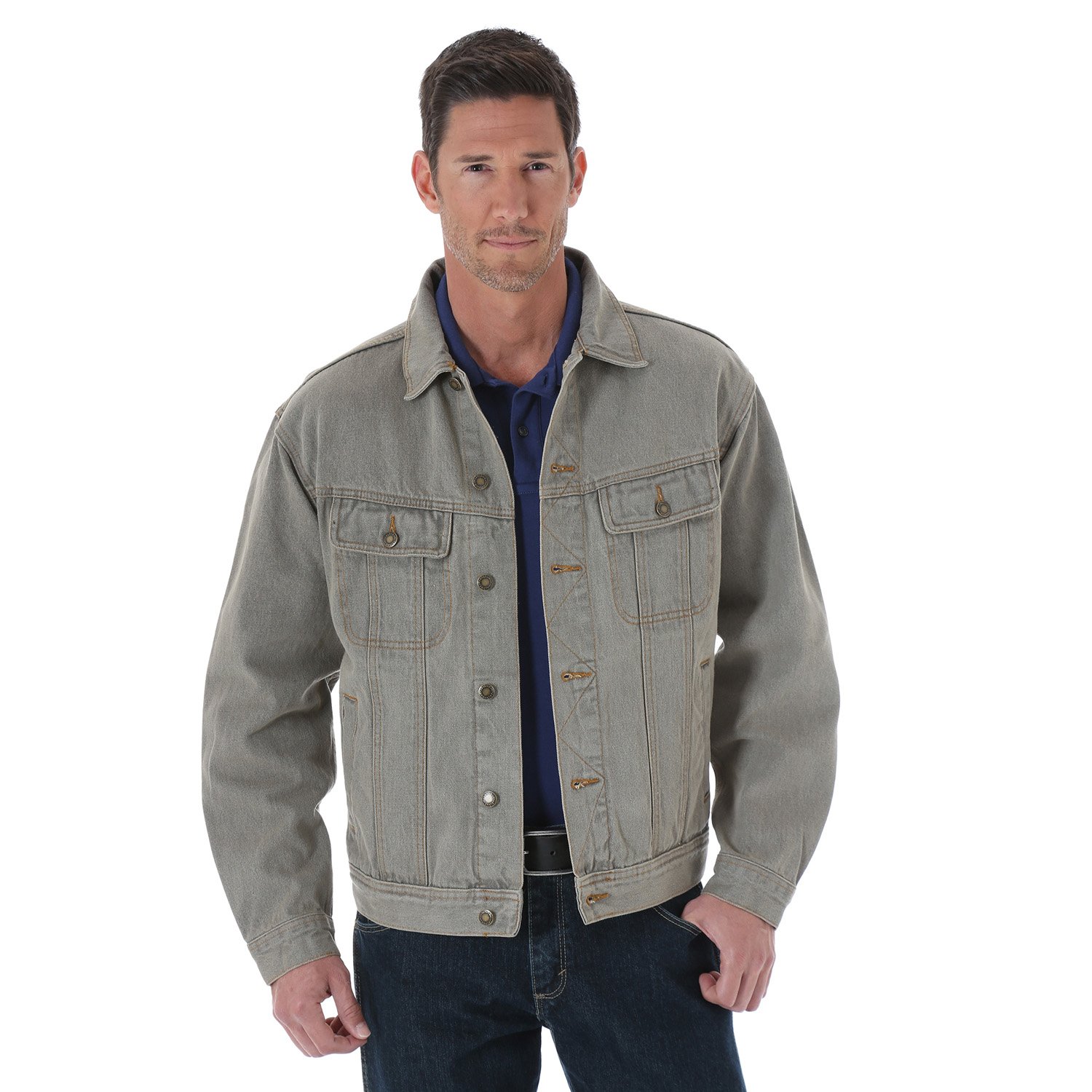 Wrangler Men's Rugged Wear Unlined Denim Jacket - Lightweight Casual Denim Jacket for Men - Perfect for Outdoor Adventures, Work & Everyday Wear
