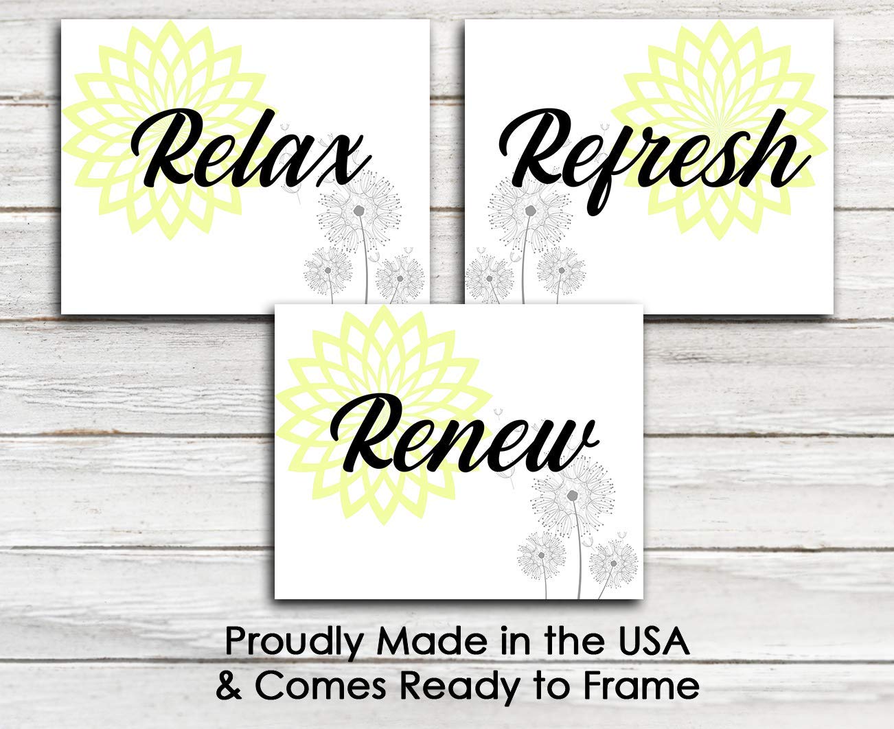 Farmhouse Bathroom Wall Art - Set of 3 Unframed 8x10 Prints for Home Decor